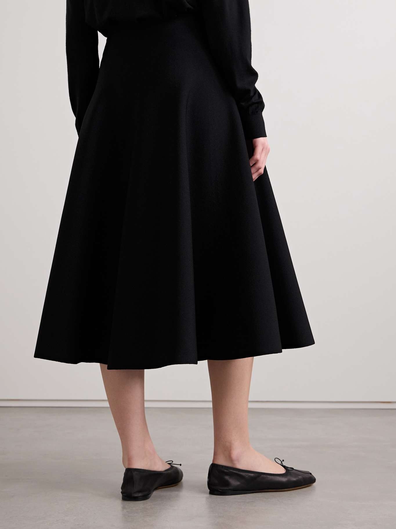 Harley stretch-knit midi skirt Black - 4