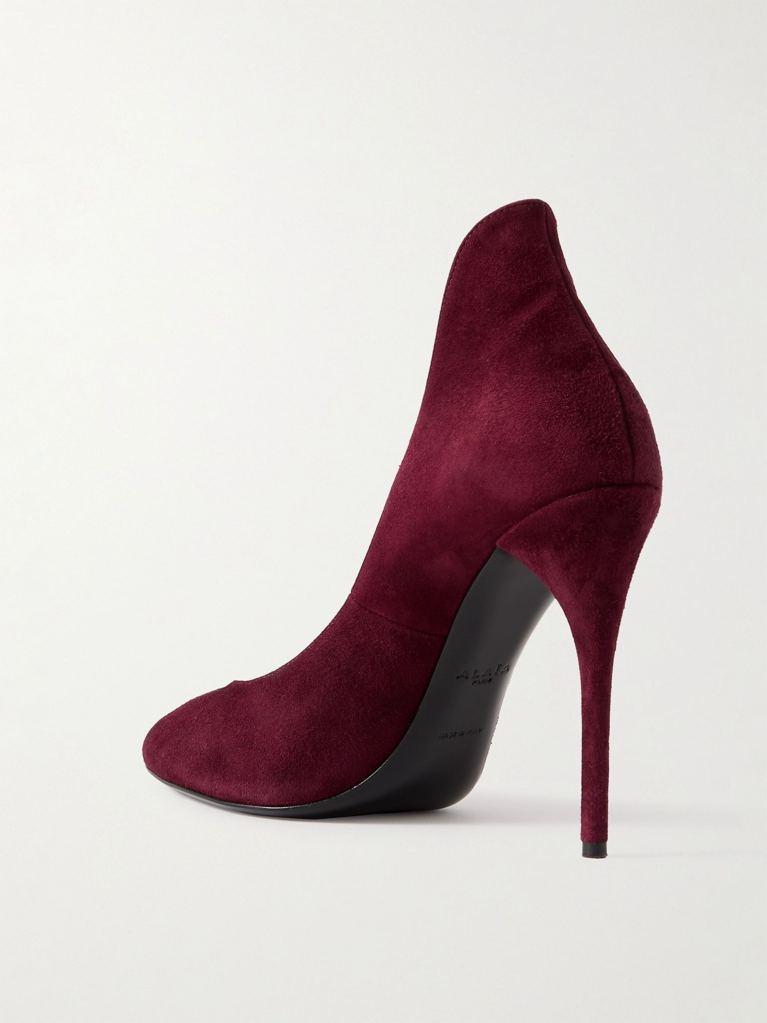 Suede pumps Burgundy - 3