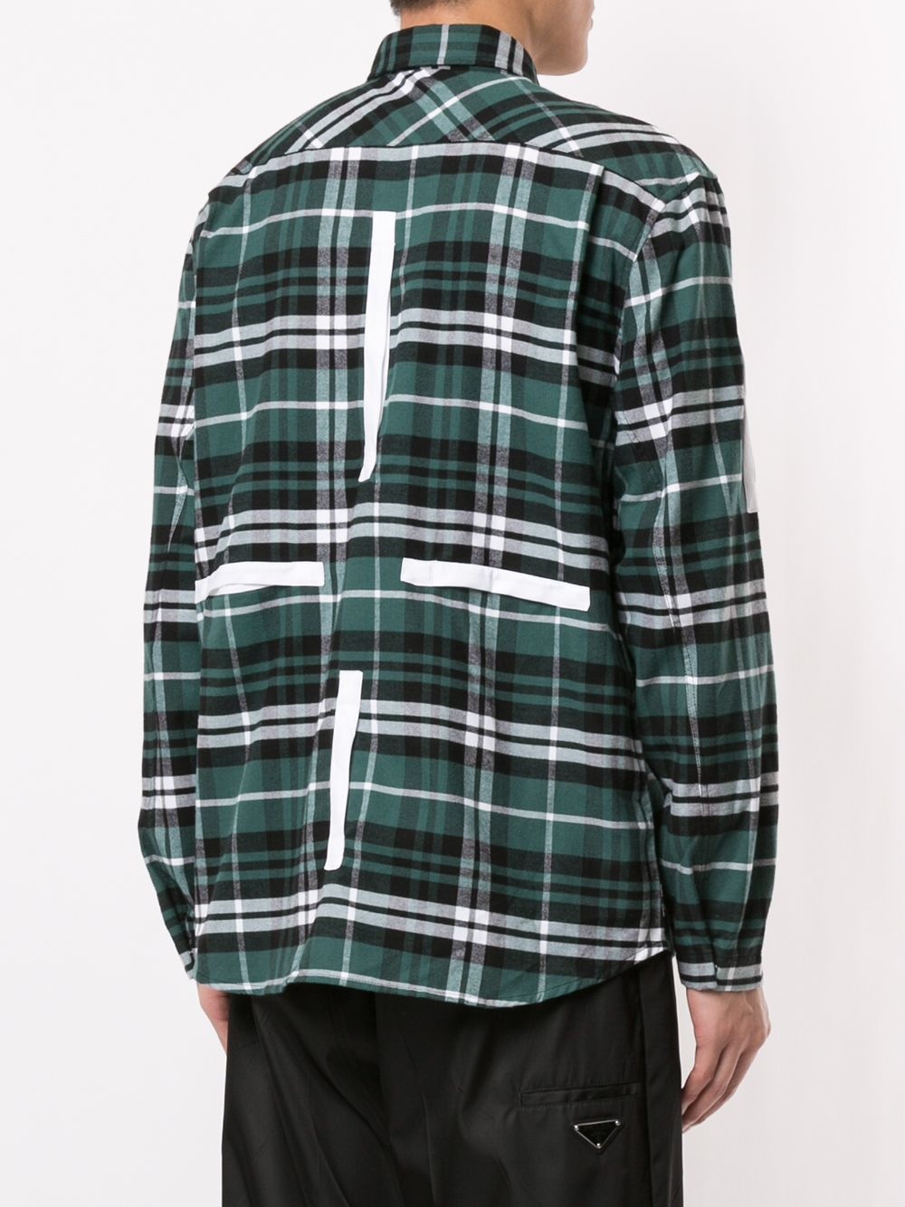 tape appliqué plaid shirt - 4