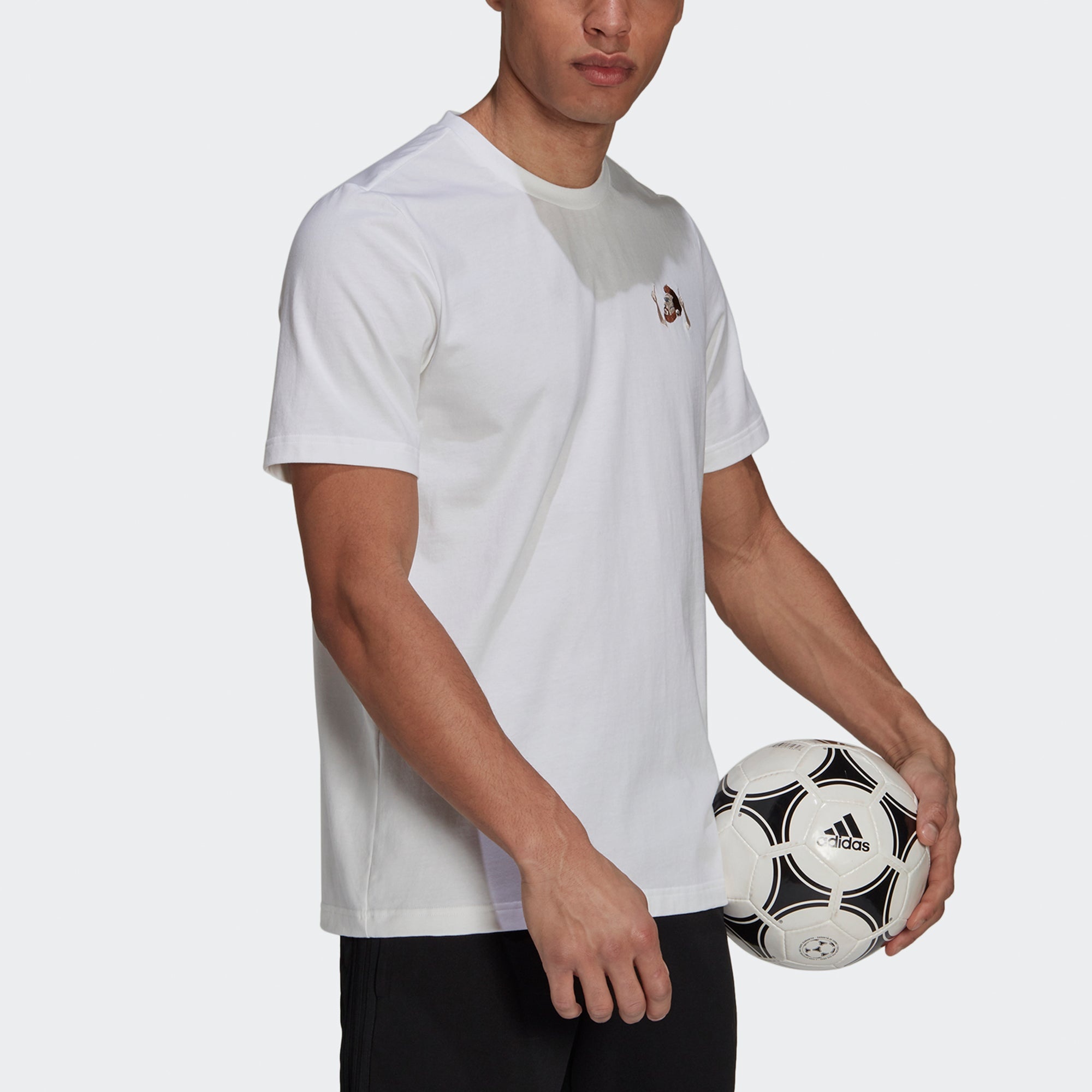 adidas Messi Icon Emb Soccer/Football Casual Sports Short Sleeve White HA5456 - 4