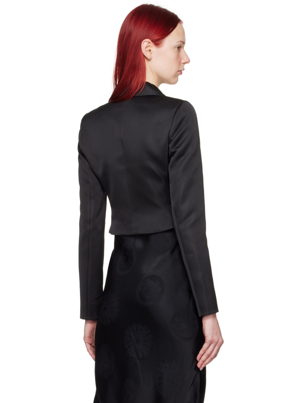 Black Cropped Blazer - 3