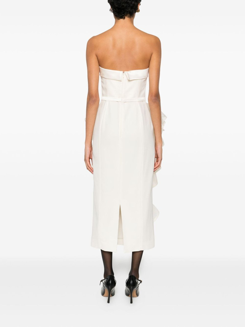 ruffled strapless midi dress 4