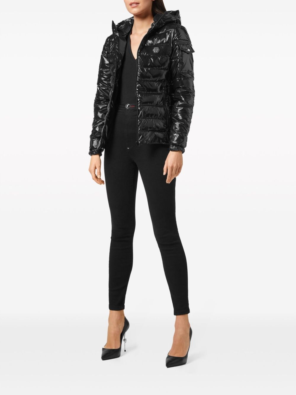 logo-plaque puffer jacket - 2