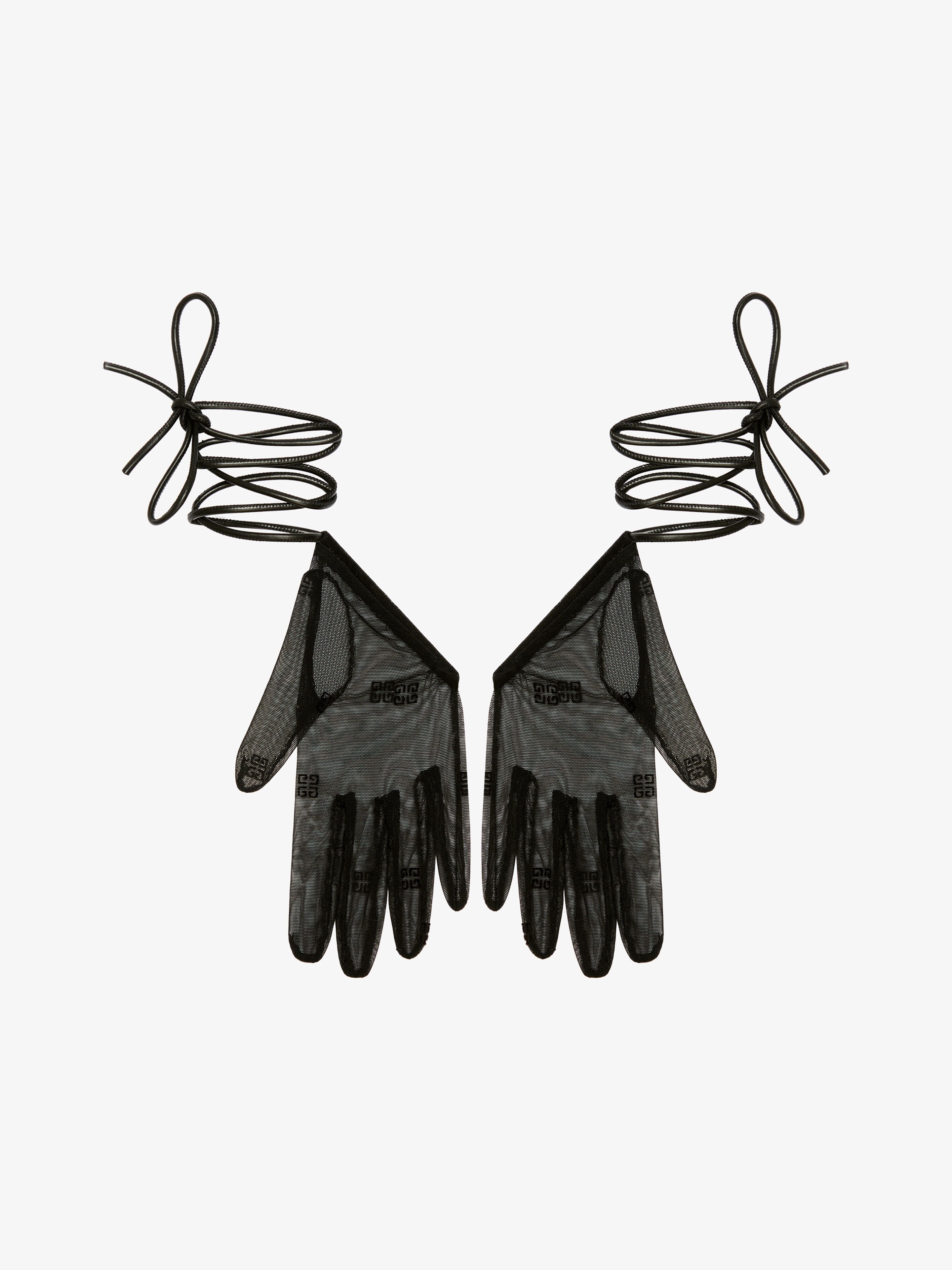 MINI ASYMMETRICAL GLOVES IN 4G TULLE - 3