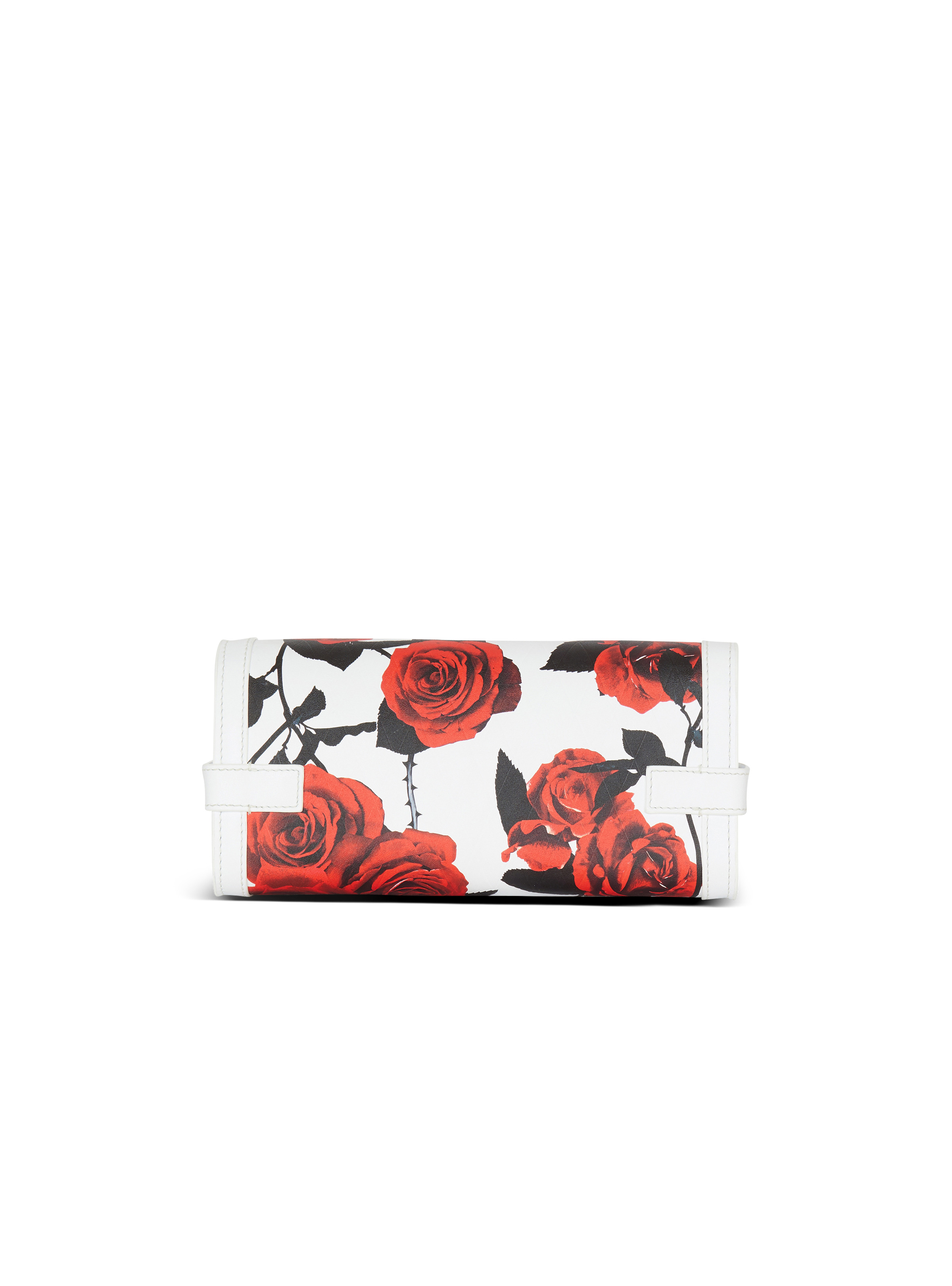 Calfskin B-Buzz Pouch 23 with a Roses print and embossed Grid motif - 4