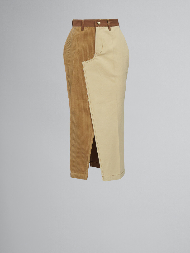 MARNI X CARHARTT WIP - BROWN COLOUR-BLOCK SKIRT 1