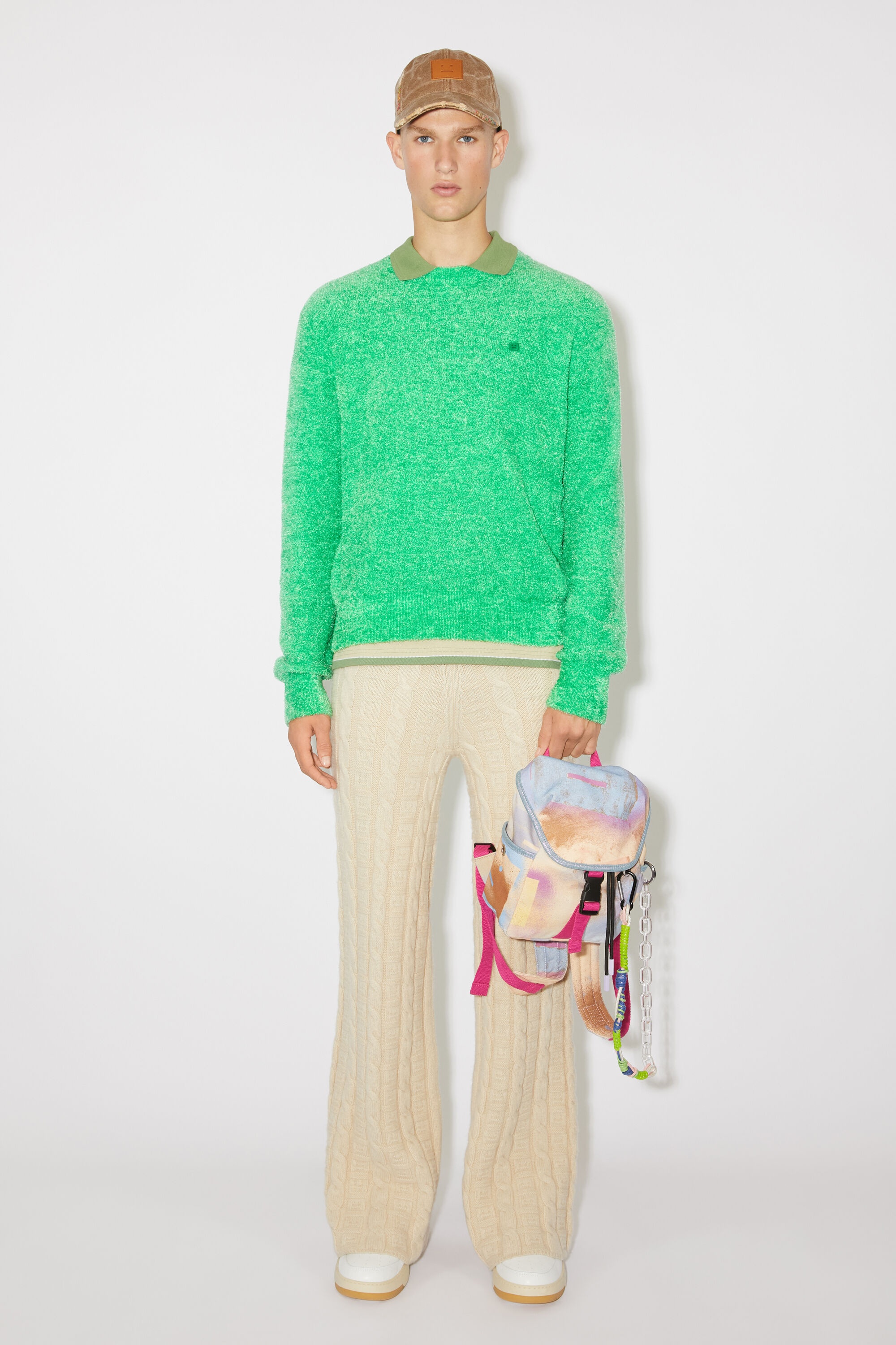 Crew neck knit jumper - Bright Green - 2