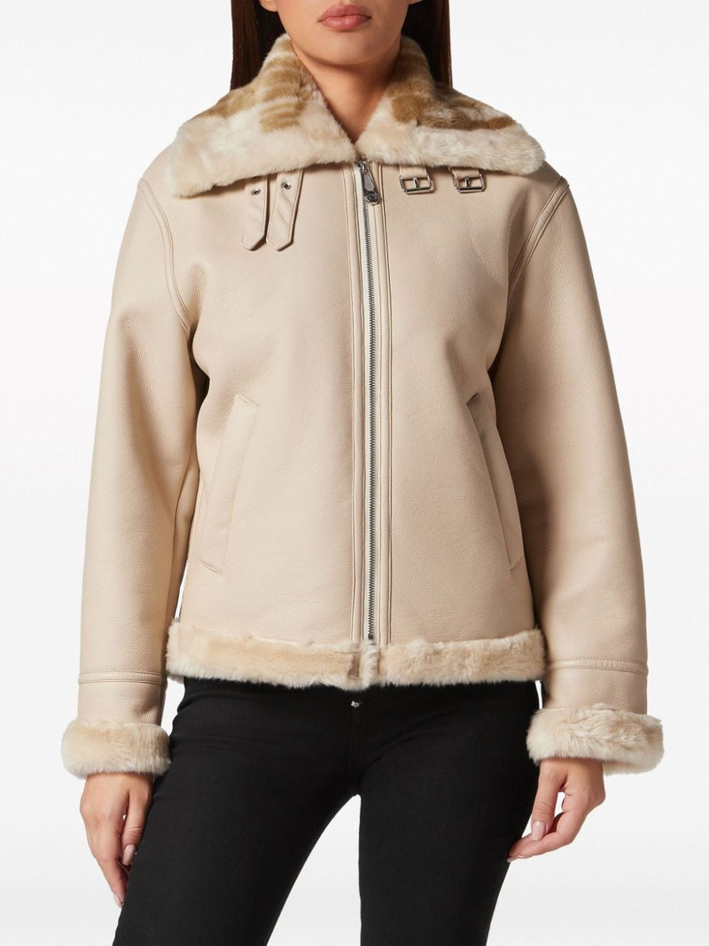 PHILIPP PLEIN faux-shearling aviator jacket outlook