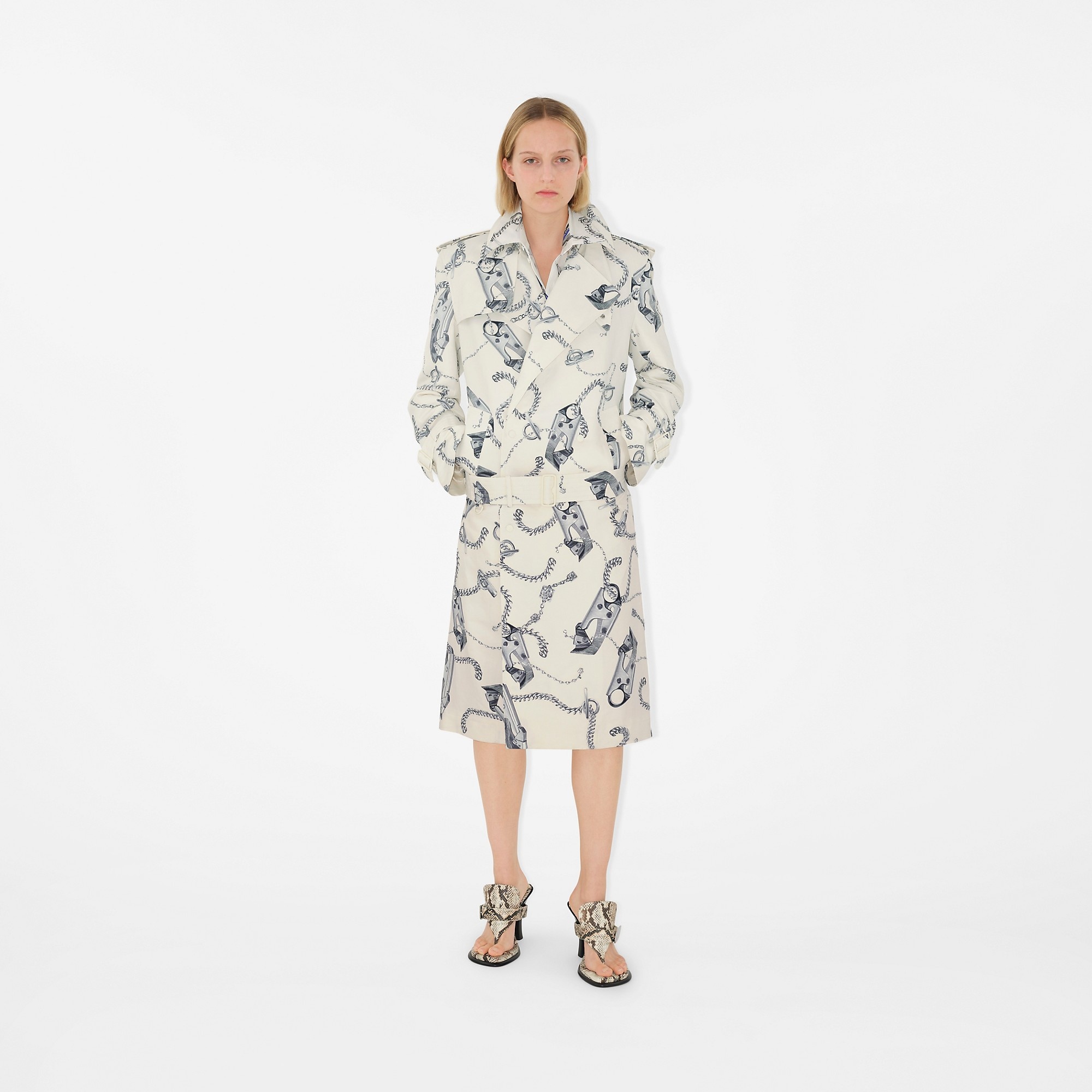 Long Knight Hardware Tricotine Trench Coat - 2