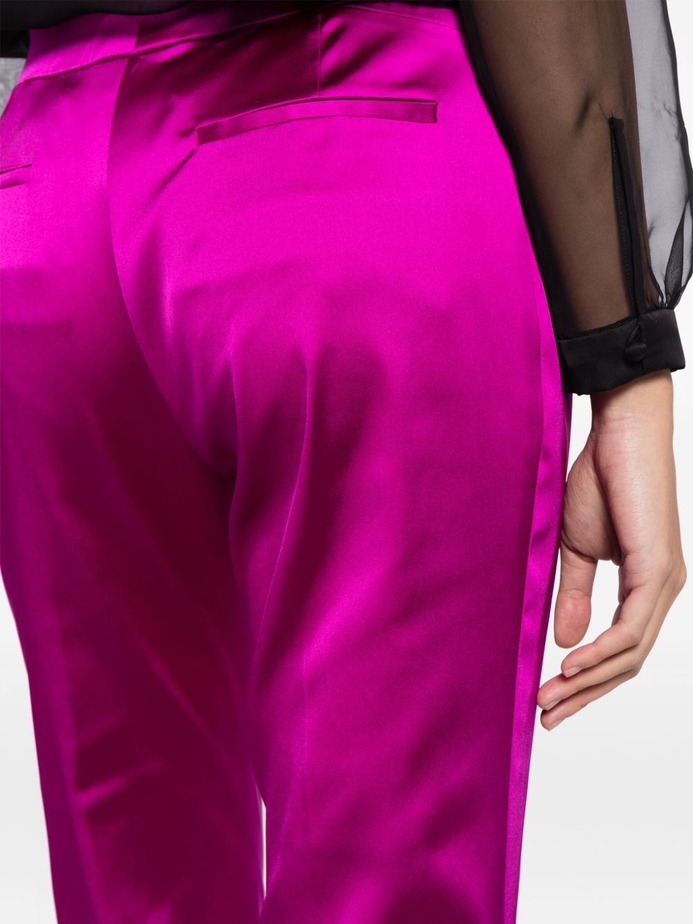 flared satin trousers - 5