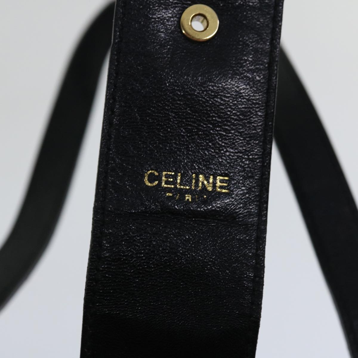 CELINE Hand Bag Leather Black - 10