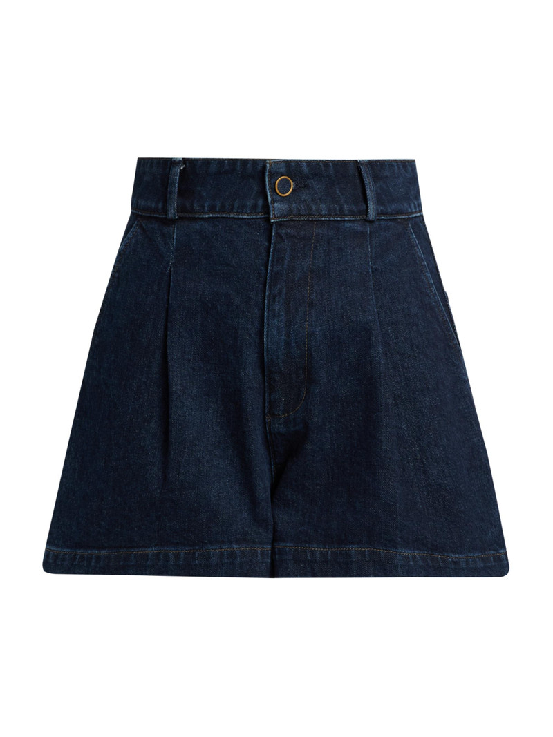 Women's Camille Pleated Denim Shorts - Ballast 1