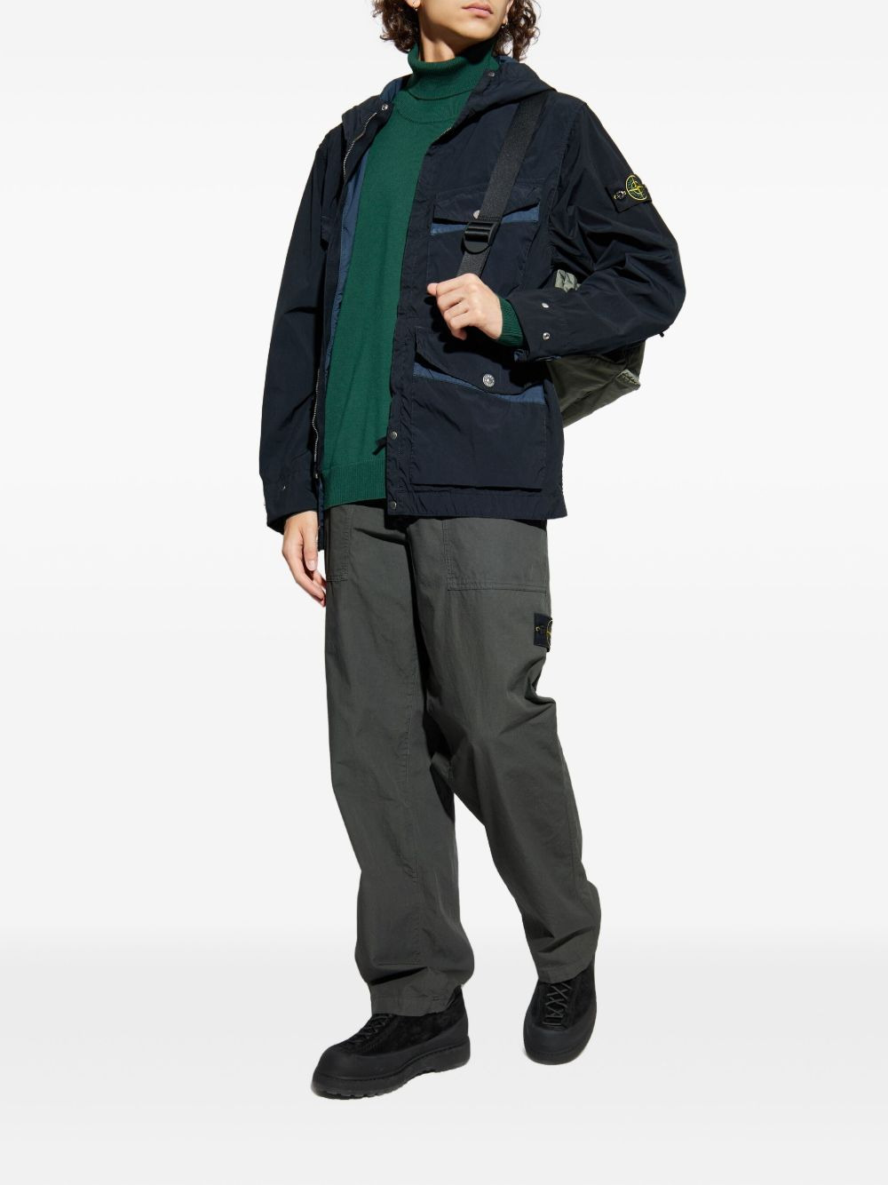 roll-neck patch-pocket sweater - 2