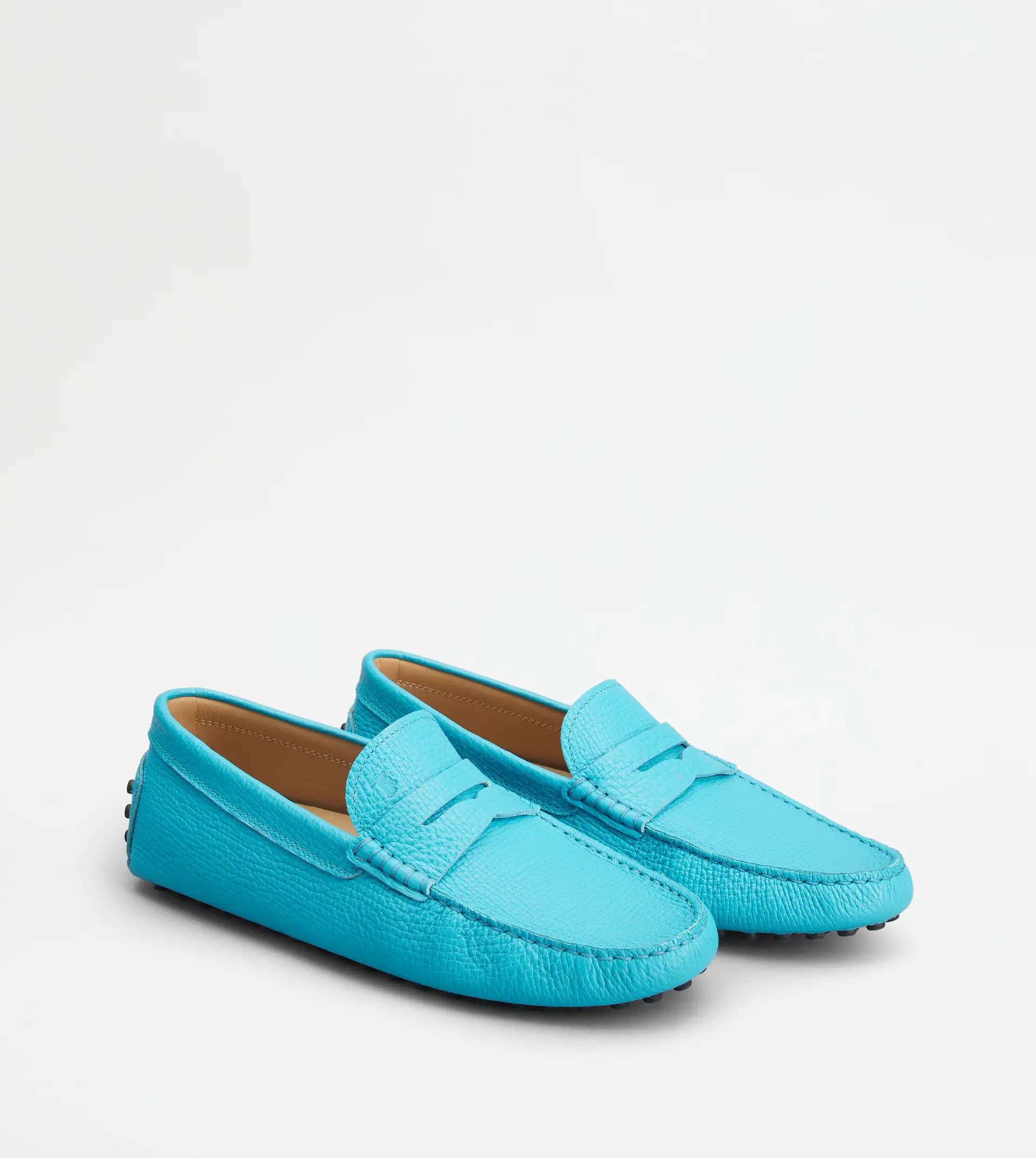 TOD'S GOMMINO DRIVING SHOES IN LEATHER - LIGHT BLUE - 3