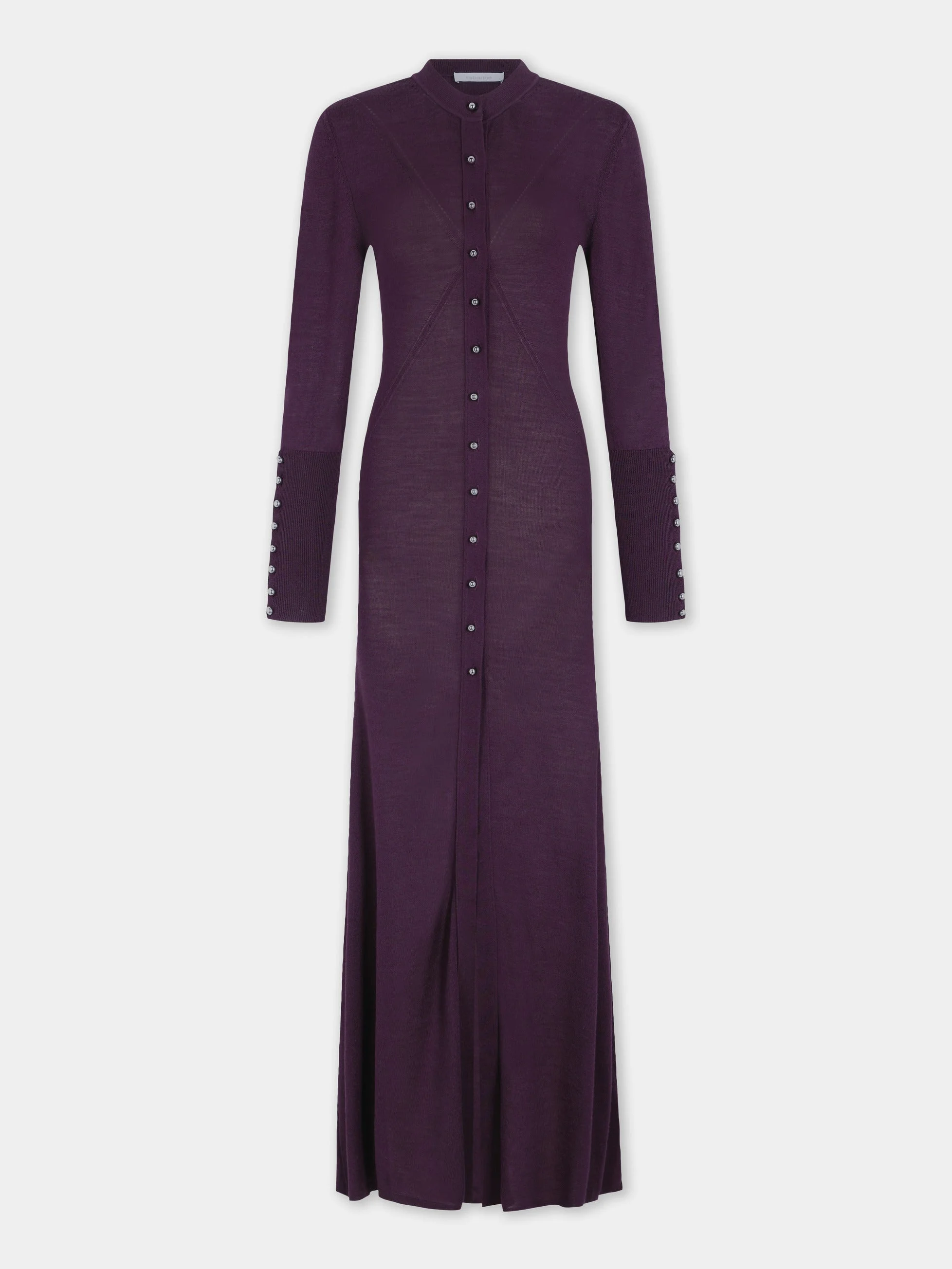 MAGENTA WOOL LONG-SLEEVE CARDIGAN - 1