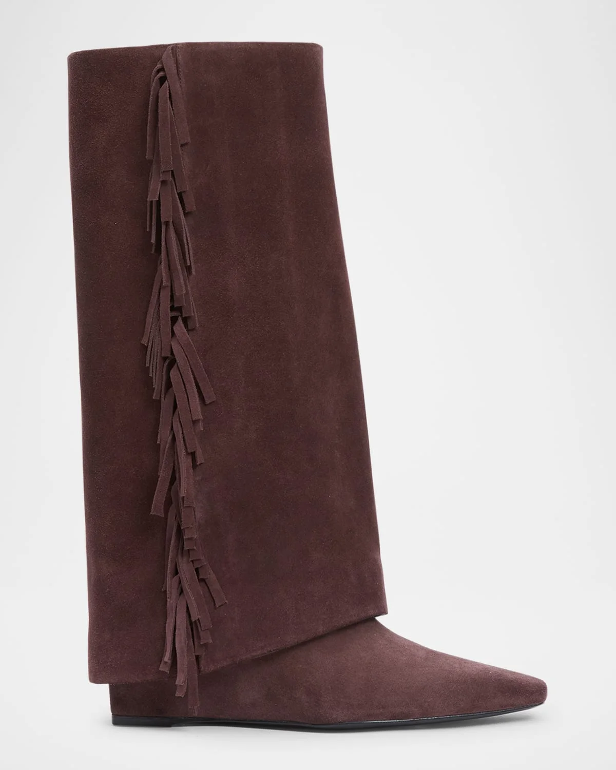 Quinn Suede Fringe Knee Boots - 1