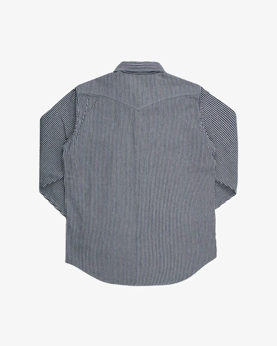 IHSH-421-IND 12oz Hickory Stripe CPO Shirt Indigo - 8