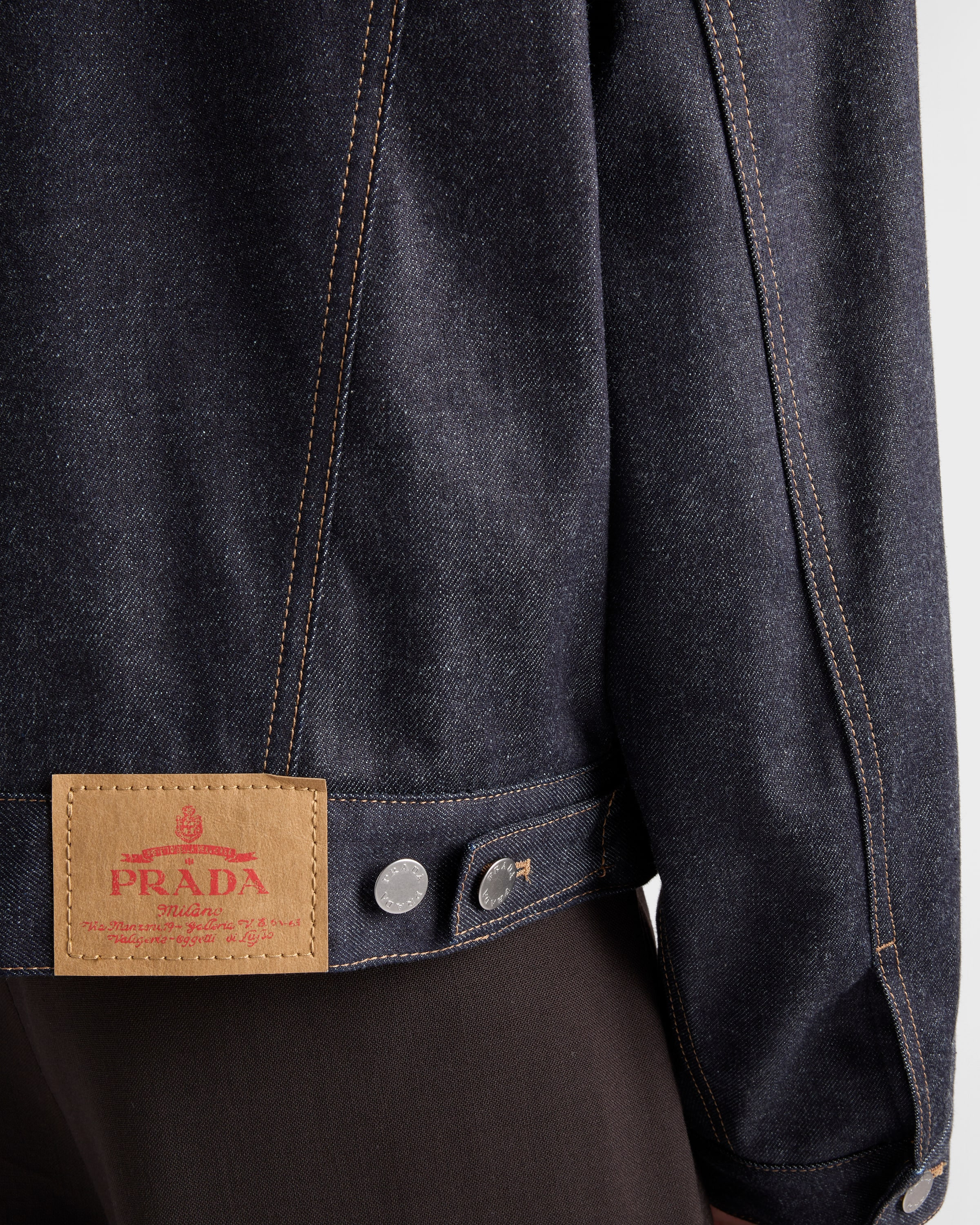 Denim and suede blouson jacket - 3