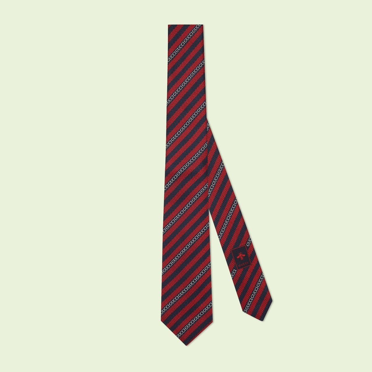 'Gucci' striped silk jacquard tie - 1