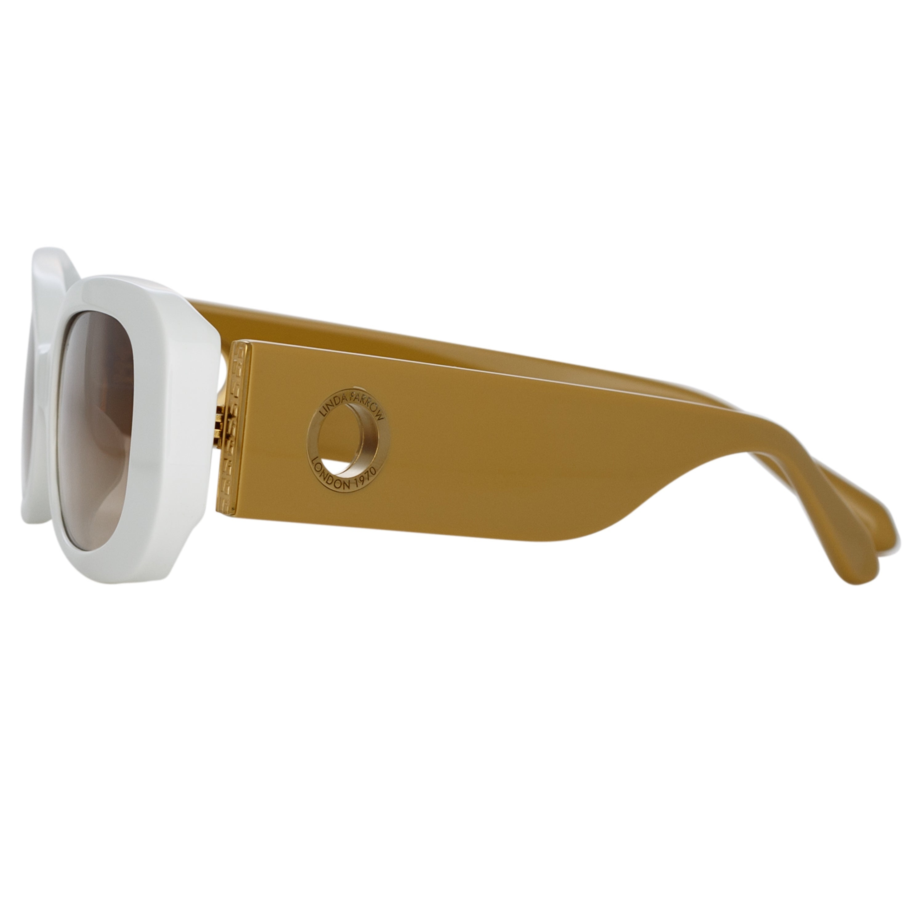 LOLA RECTANGULAR SUNGLASSES IN WHITE - 4