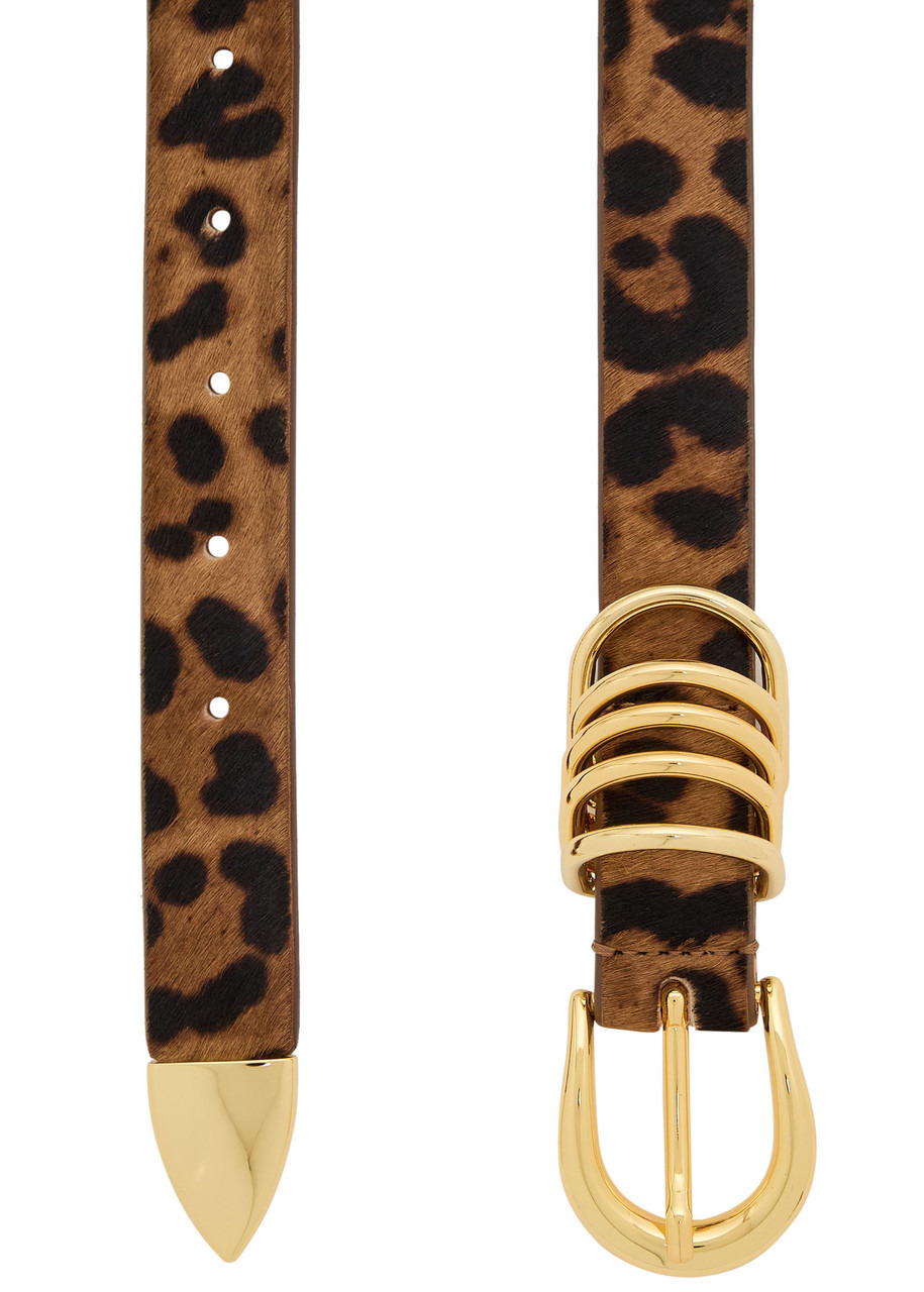 Dehanche Hollyhock Leopard-print Calf-hair Belt - 3