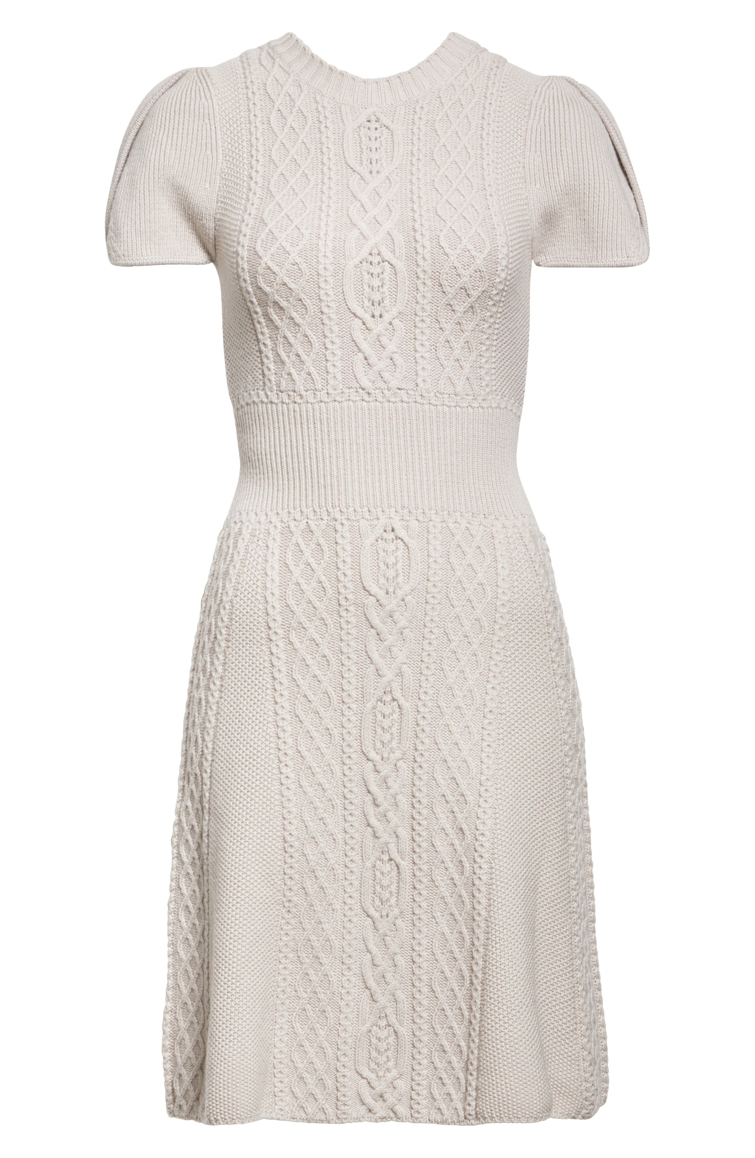 3.1 Phillip Lim Cable Stitch Wool Sweater Dress in Oyster at Nordstrom - 5