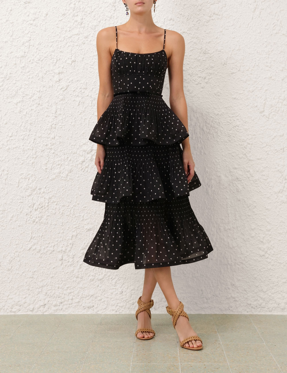 PLEATED TIERED MIDI DRESS - 2