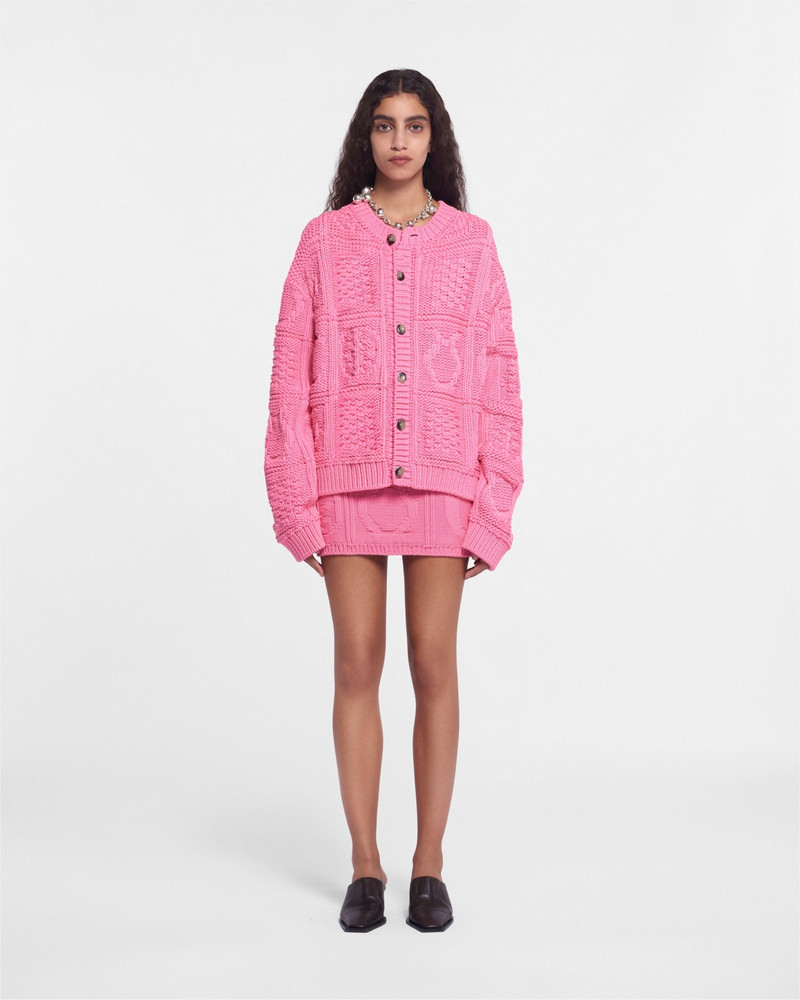 Nanushka Cable-Knit Cotton-Blend Cardigan outlook