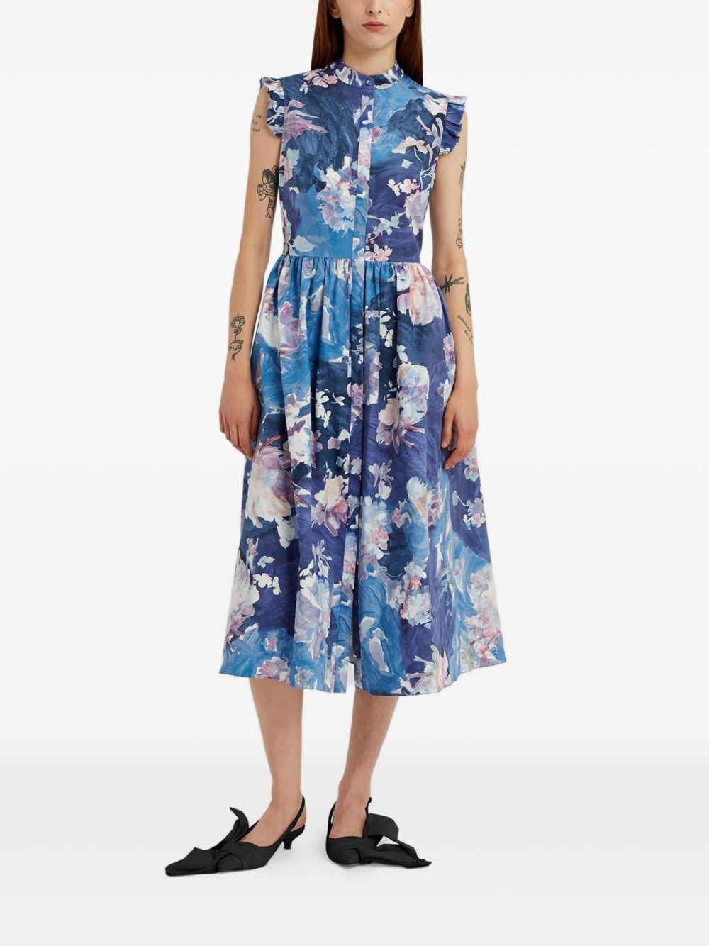 ruffled floral-print dress - 2