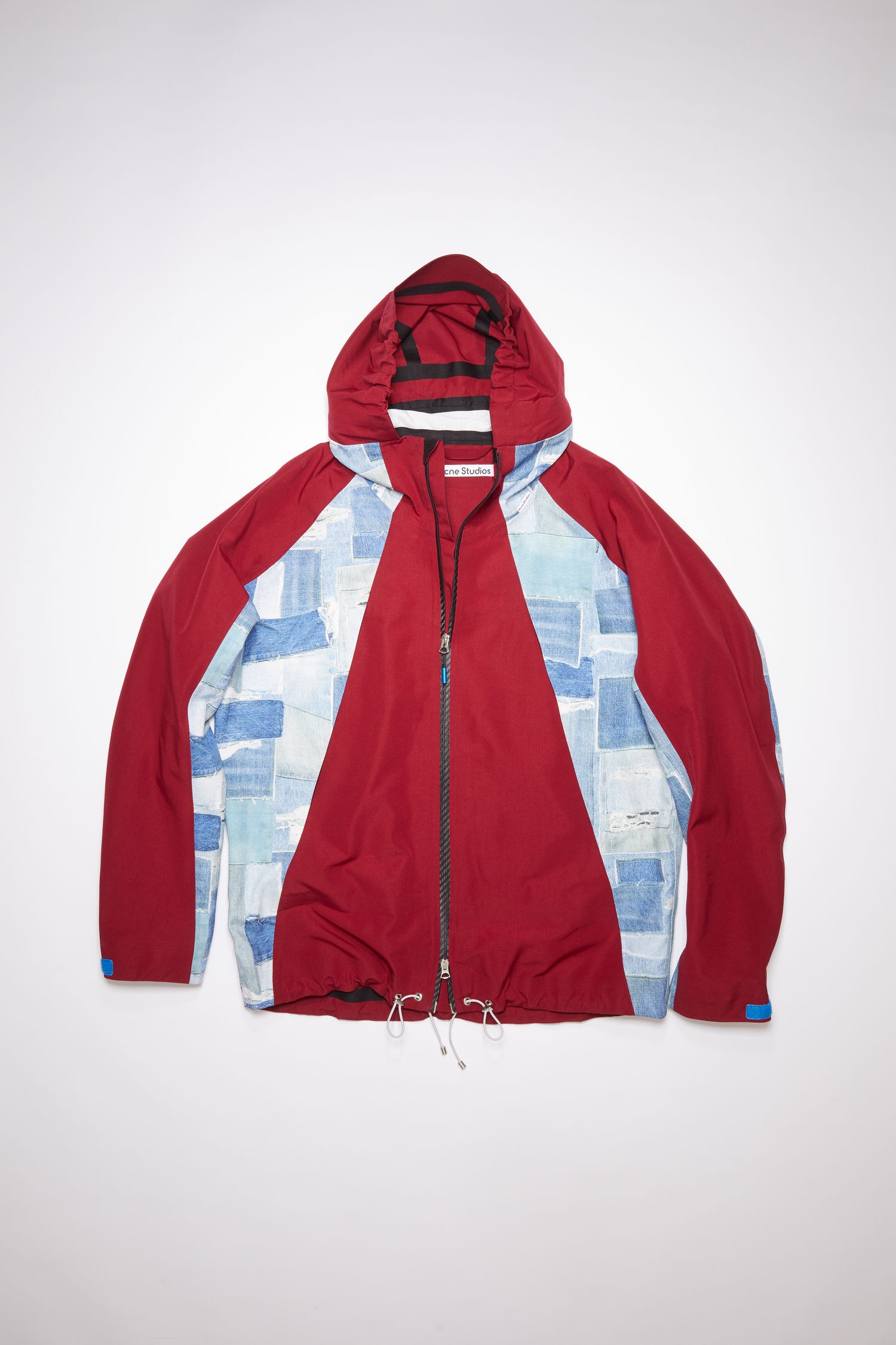 Unlined seam seal jacket - Burgundy/light blue - 5