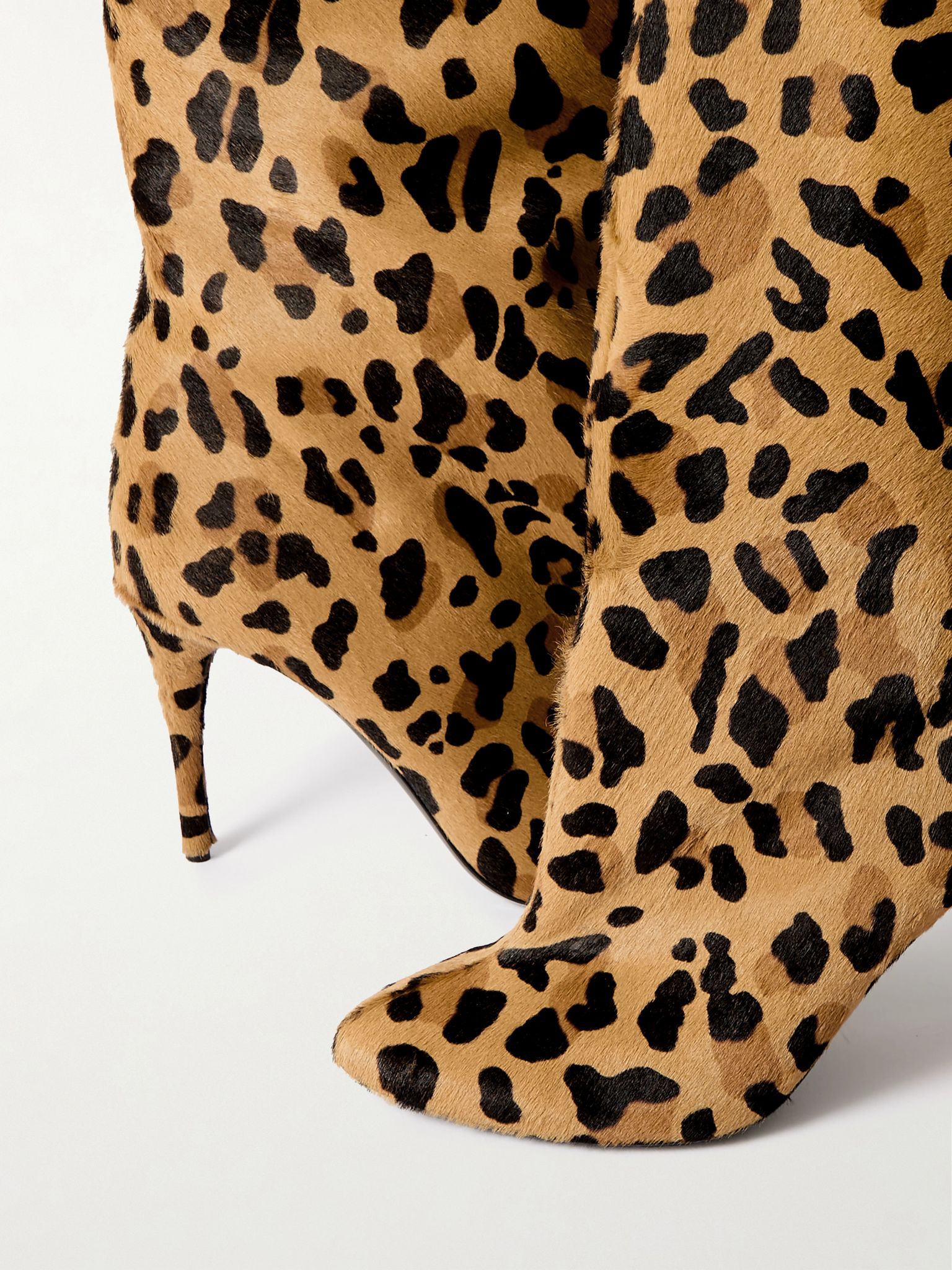 Leopard-print calf hair over-the-knee boots Leopard print - 4