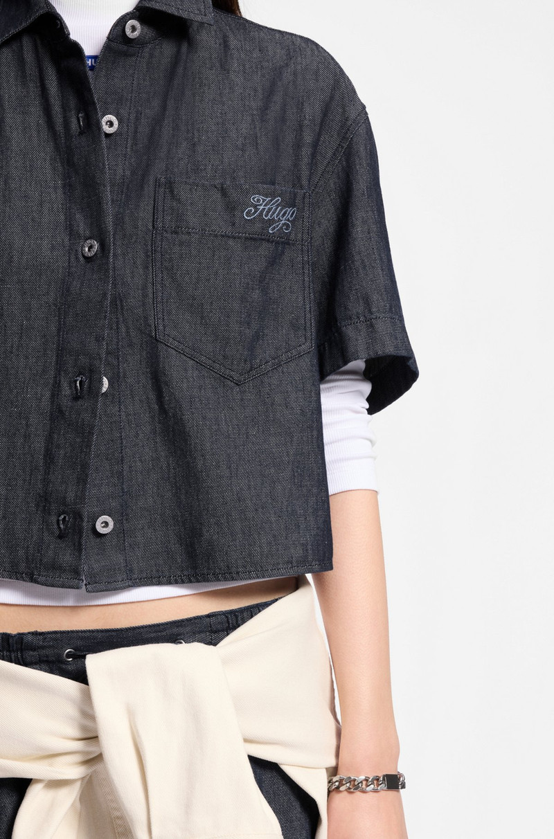 RELAXED-FIT CROPPED BLOUSE IN LIGHTWEIGHT DENIM 6