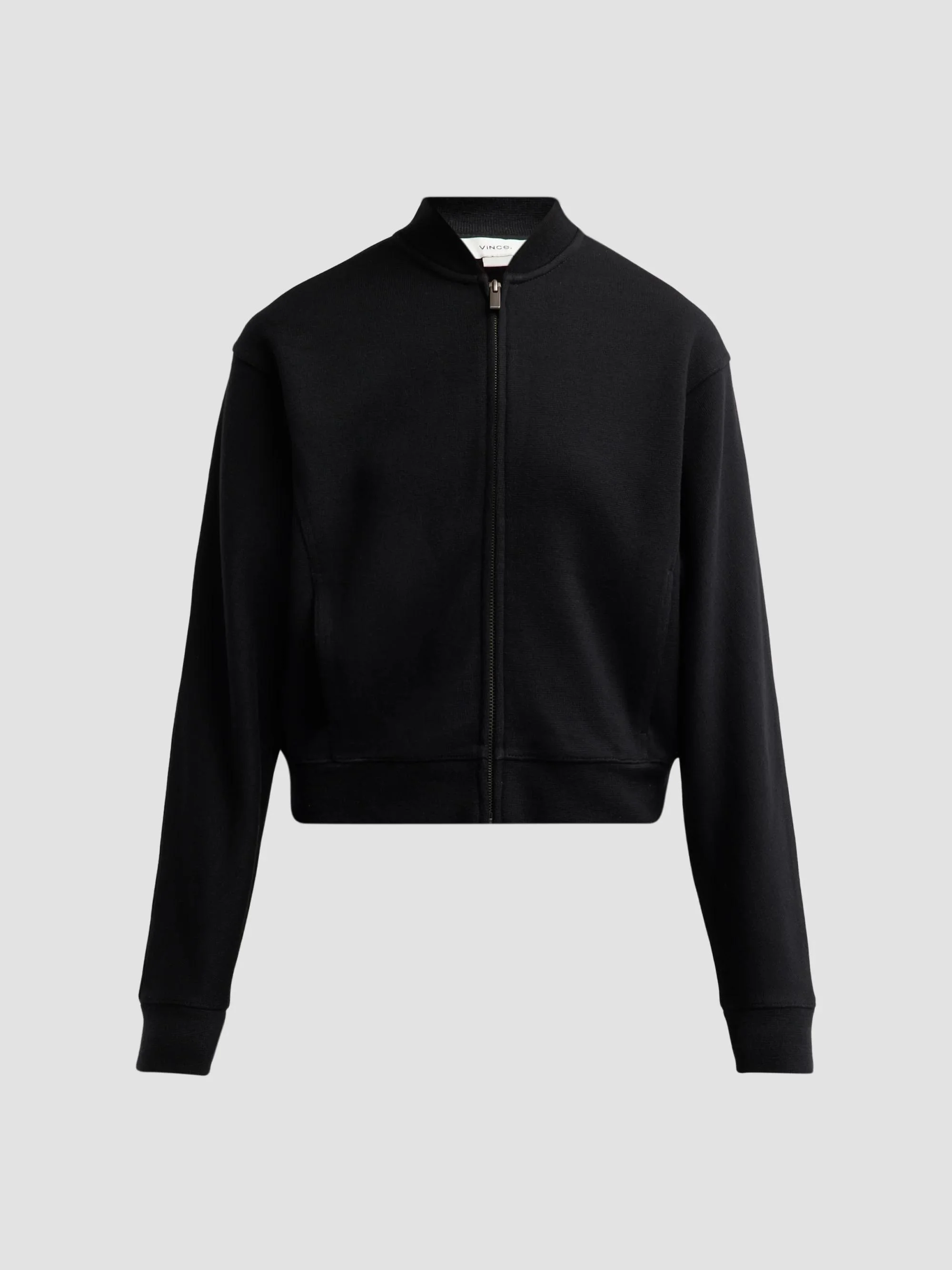 Women's Ponte Knit Drop-Shoulder Bomber Jacket - Black - 1