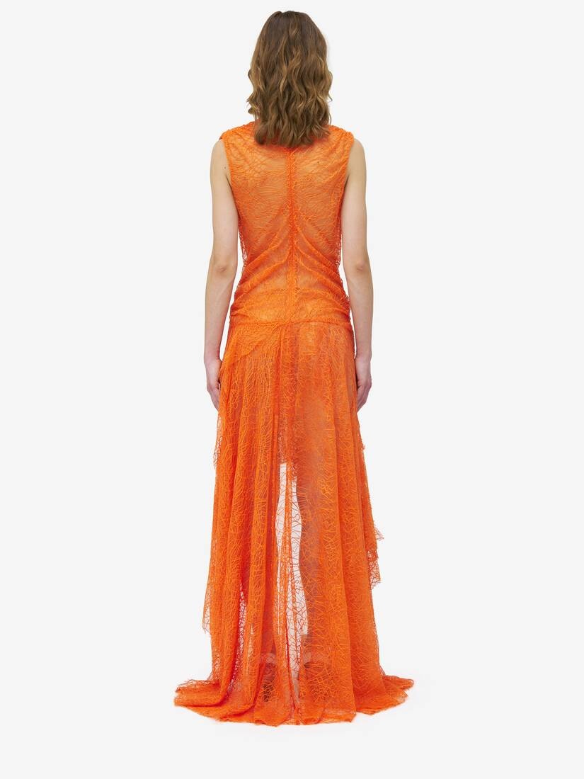 Cobweb Lace Asymmetric Dress - 4