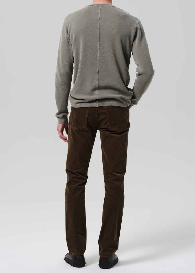 Gage Slim Straight Stretch Corduroy In Olive 3