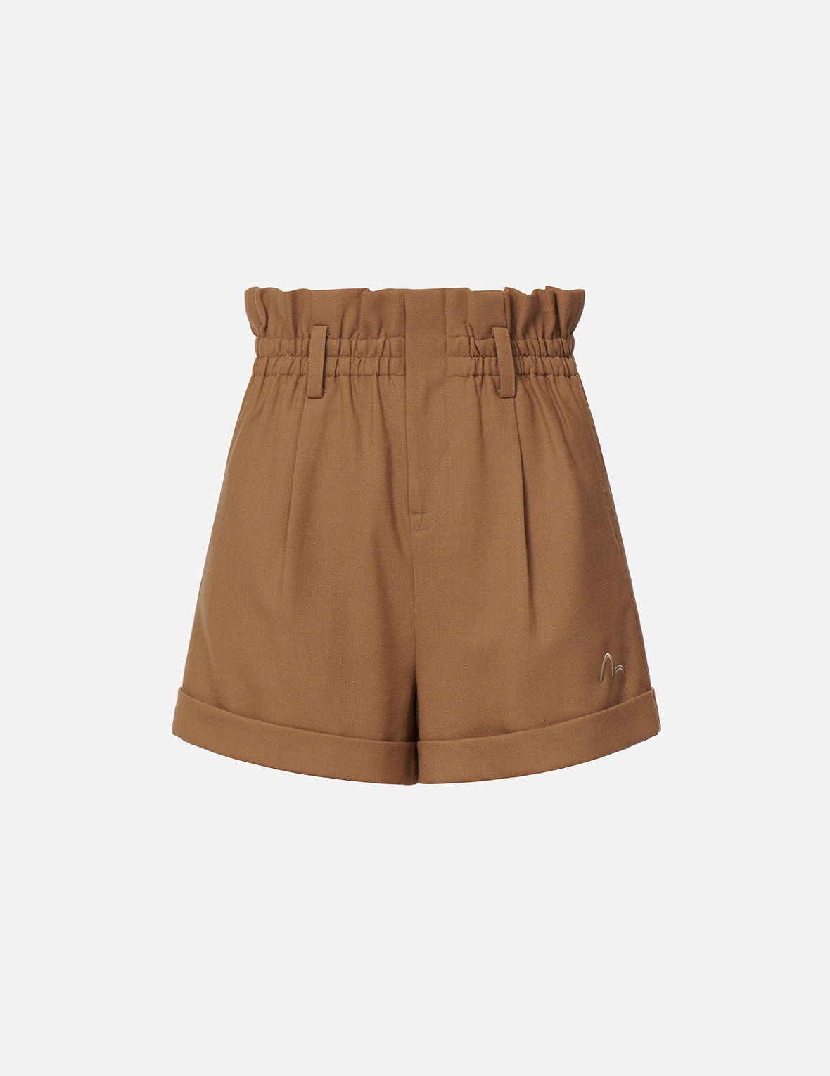 Front Pleat Paper Bag Shorts - 1