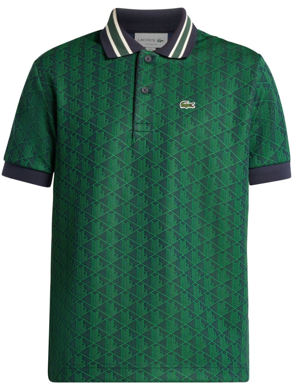 geometric pattern logo-appliquÃ© polo shirt - 1