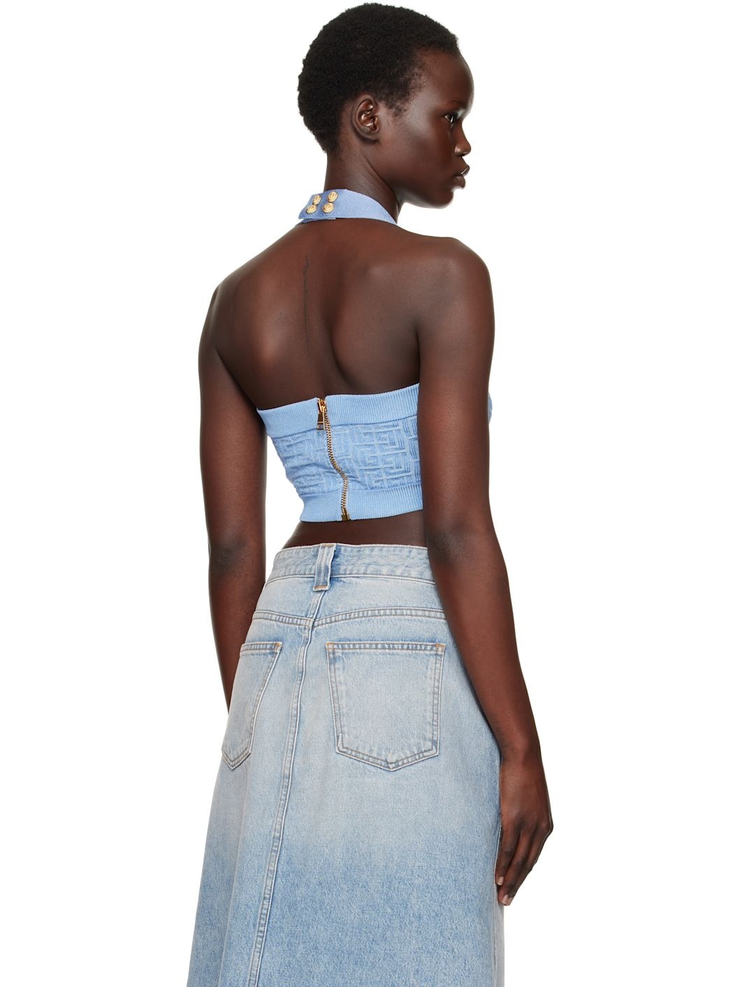 Blue PB Labyrinth Monogram Top - 3