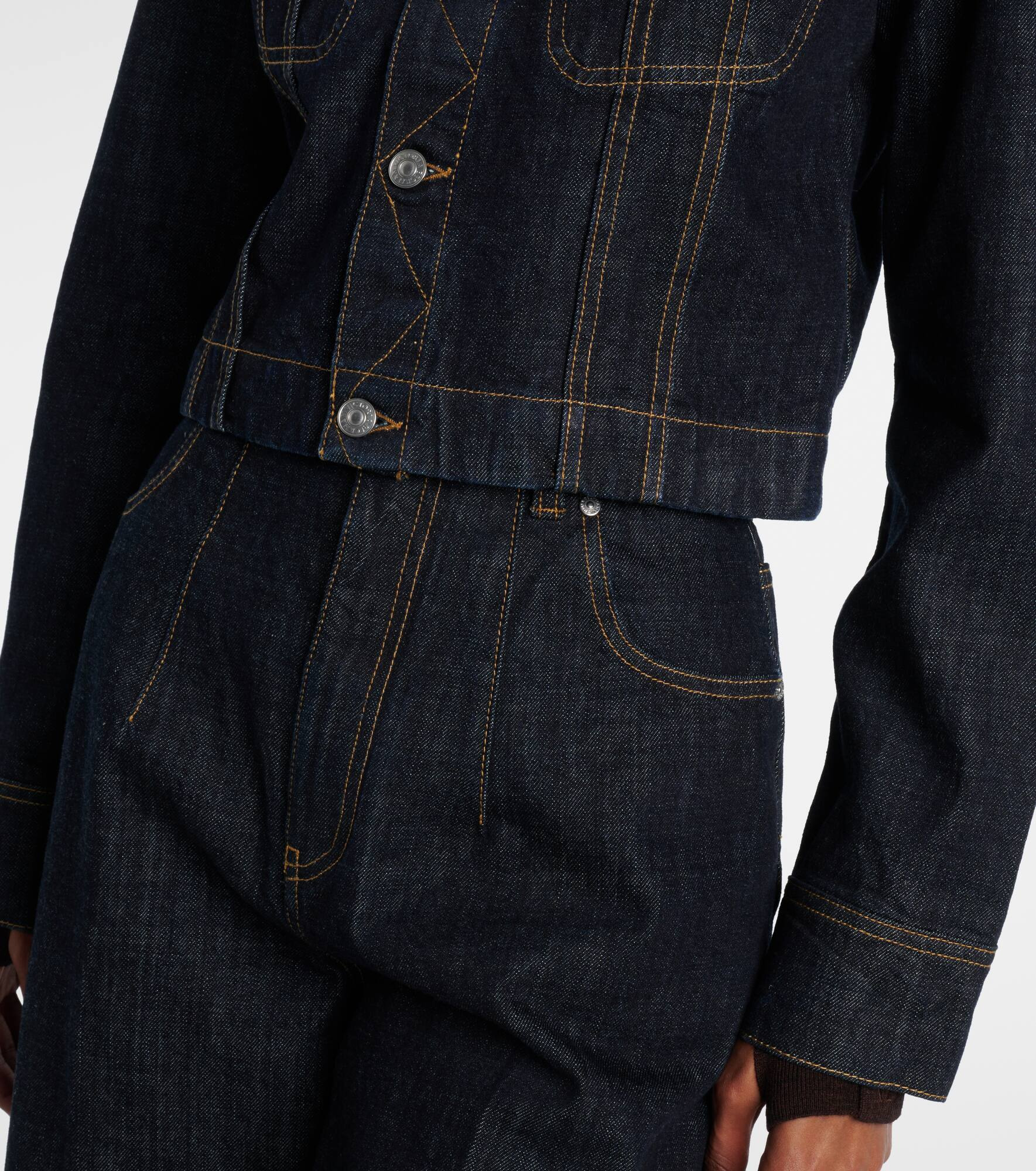 Cropped denim jacket - 5