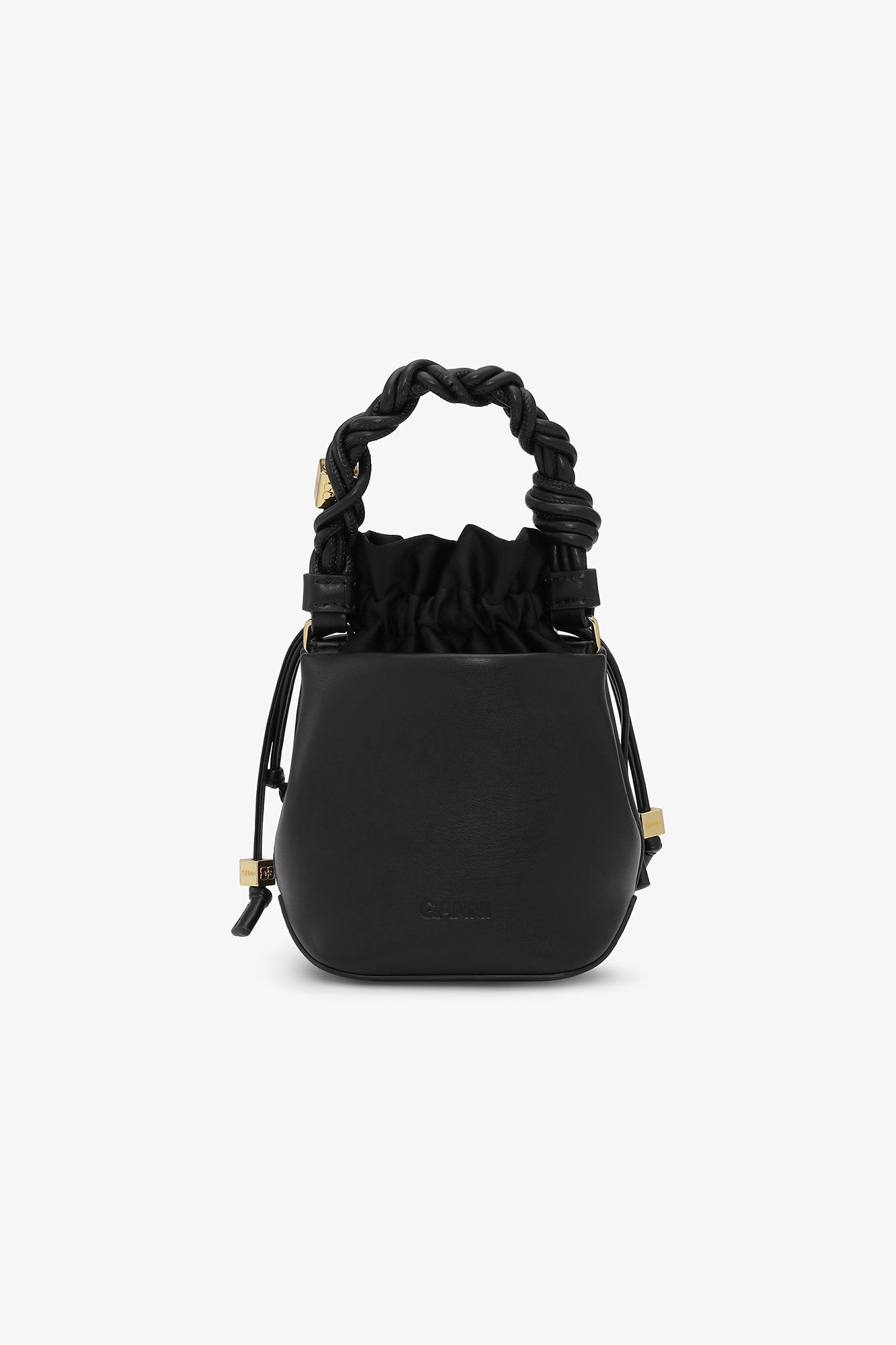 BLACK MINI GANNI BOU BUCKET BAG - 3