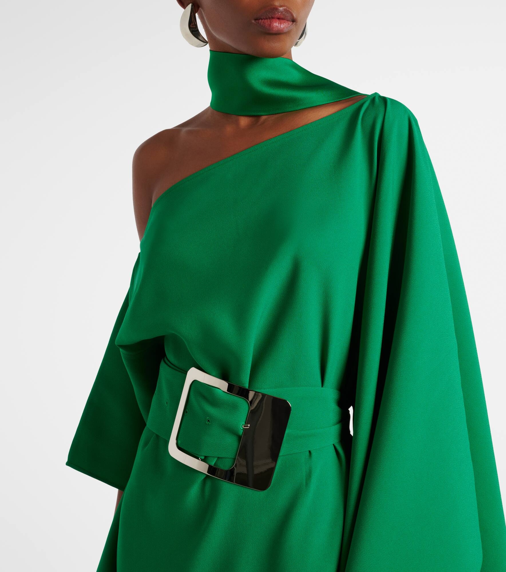 Taylor belted one-shoulder crêpe cady kaftan - 4