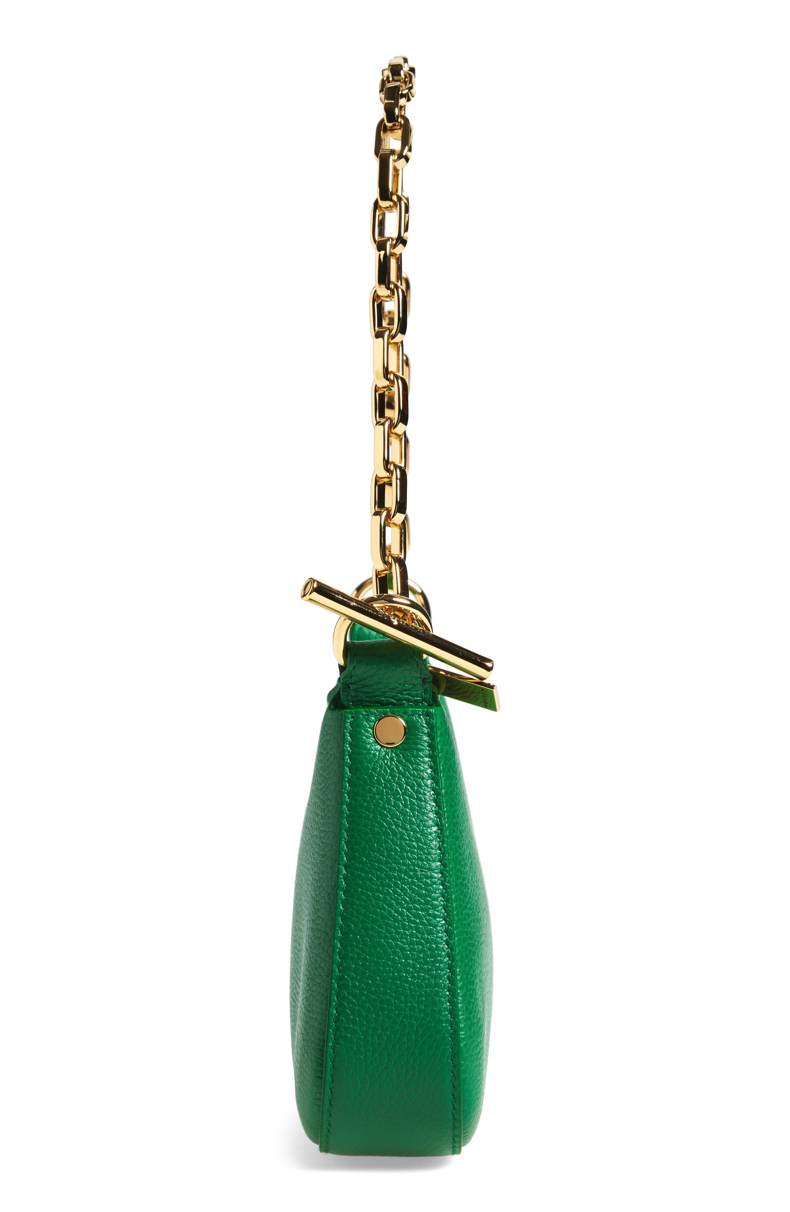 McQueen Mini T-Bar Leather Top Handle Bag in Viridian/Gold at Nordstrom - 4