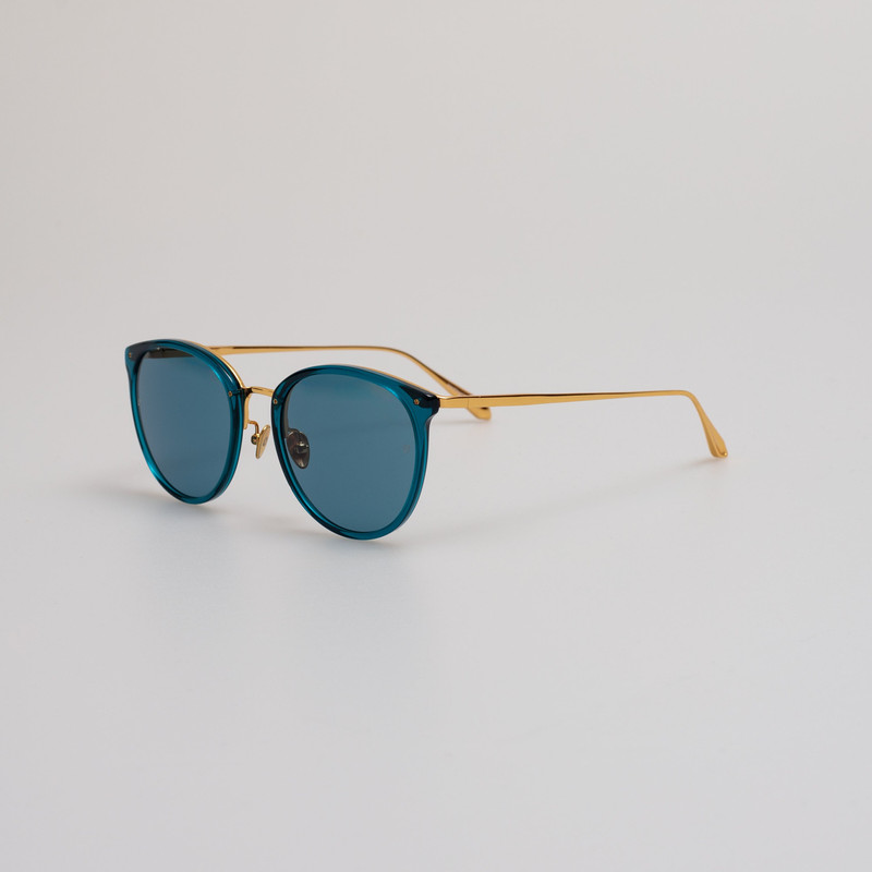 LINDA FARROW Calthorpe Sunglasses in Aqua outlook