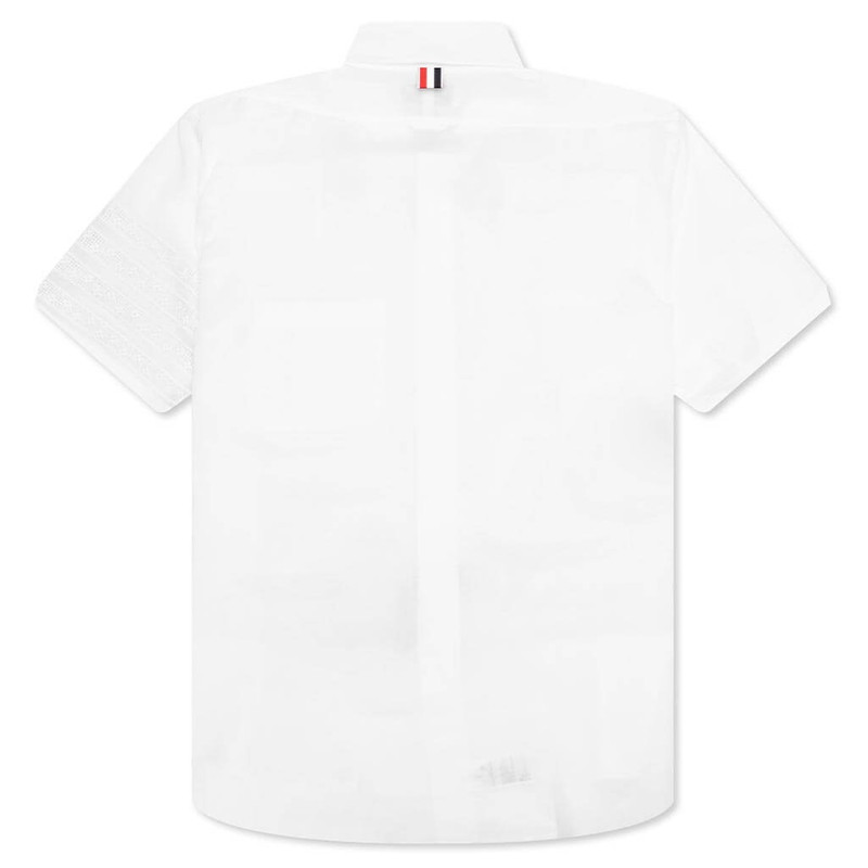 Thom Browne STRAIGHT FIT 4BAR BUTTON DOWN S/S SHIRT - WHITE outlook
