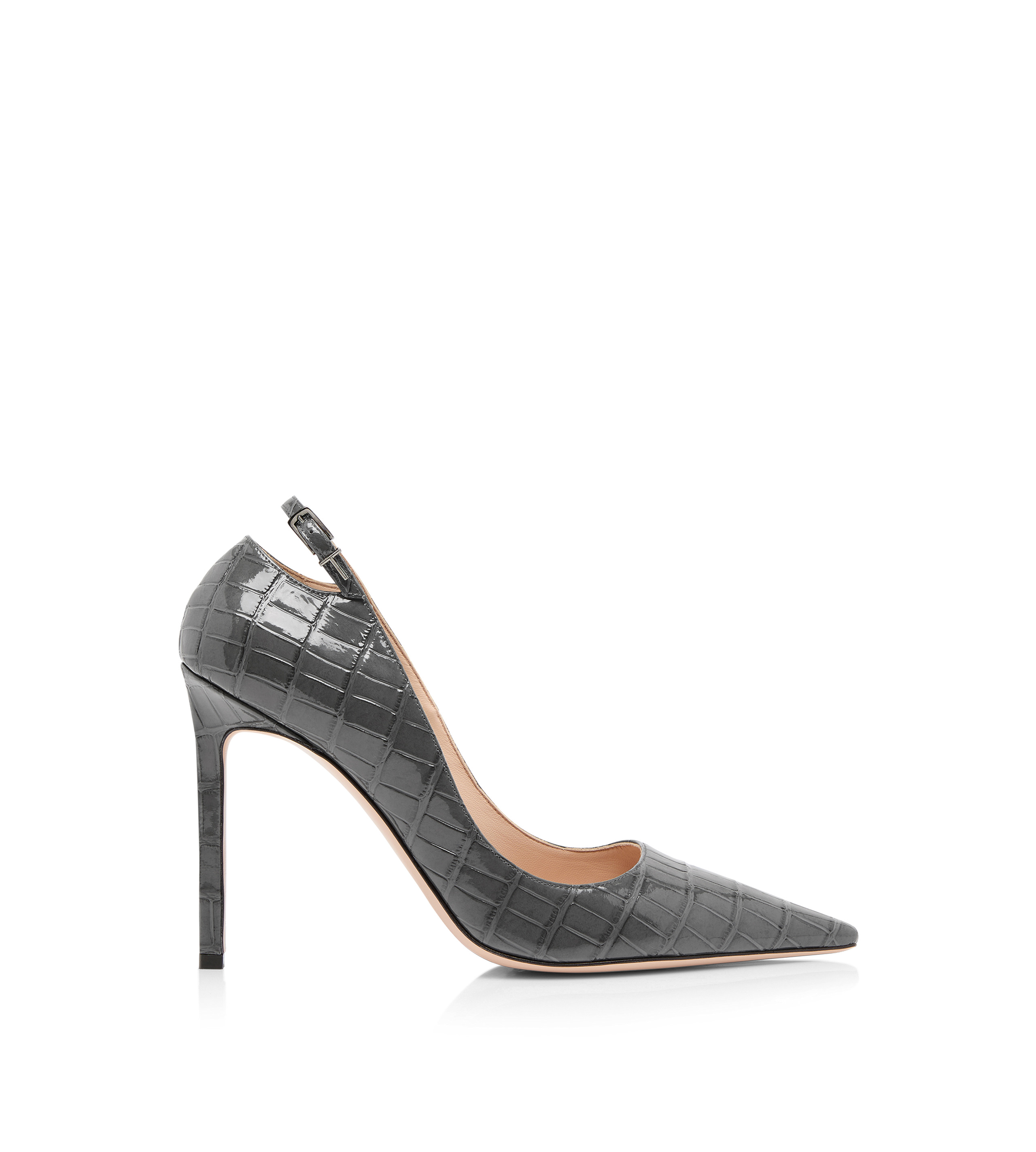 STAMPED CROCODILE LEATHER ANGELINA PUMP - 1