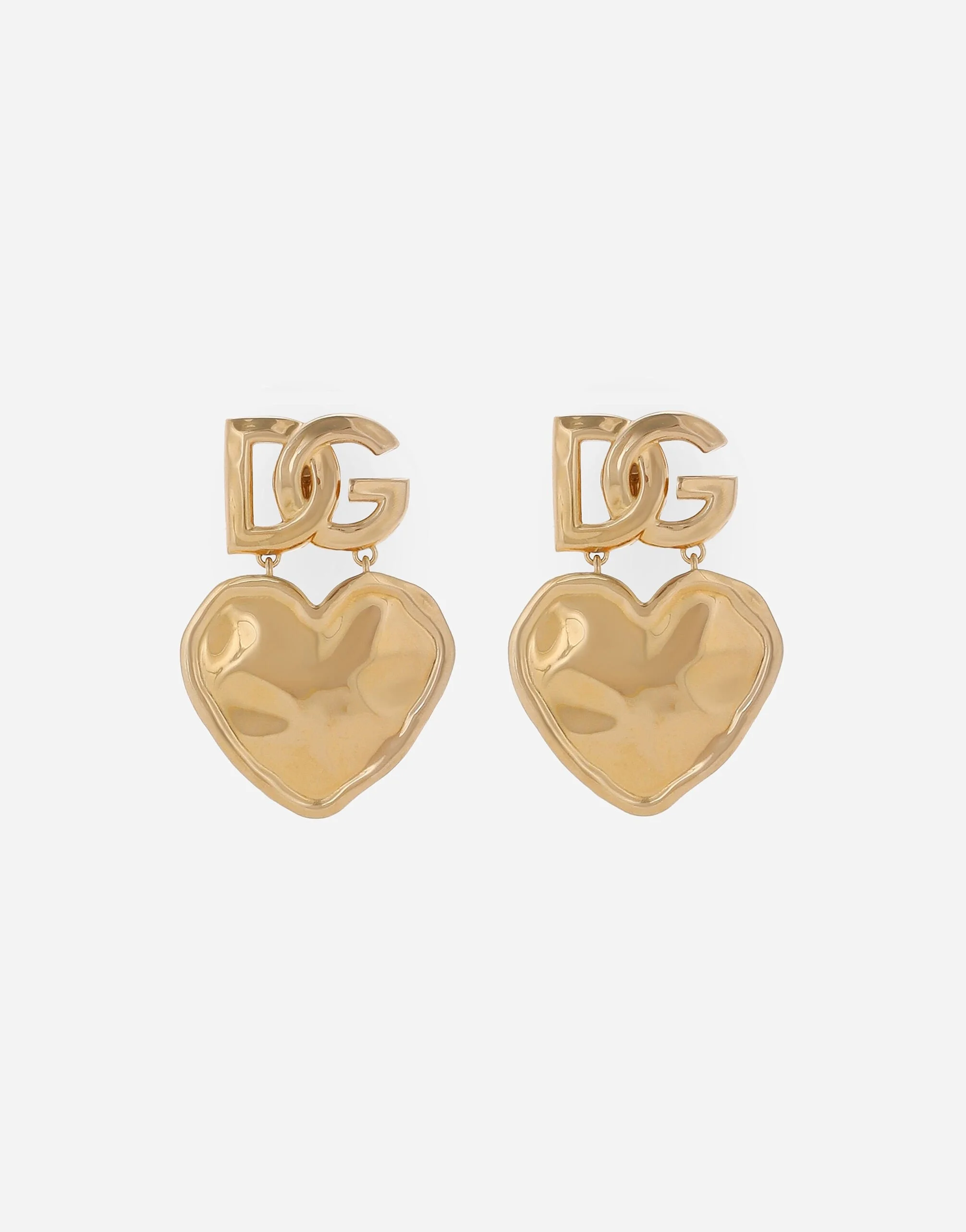 Drop earrings with hearts and DG logo - 1