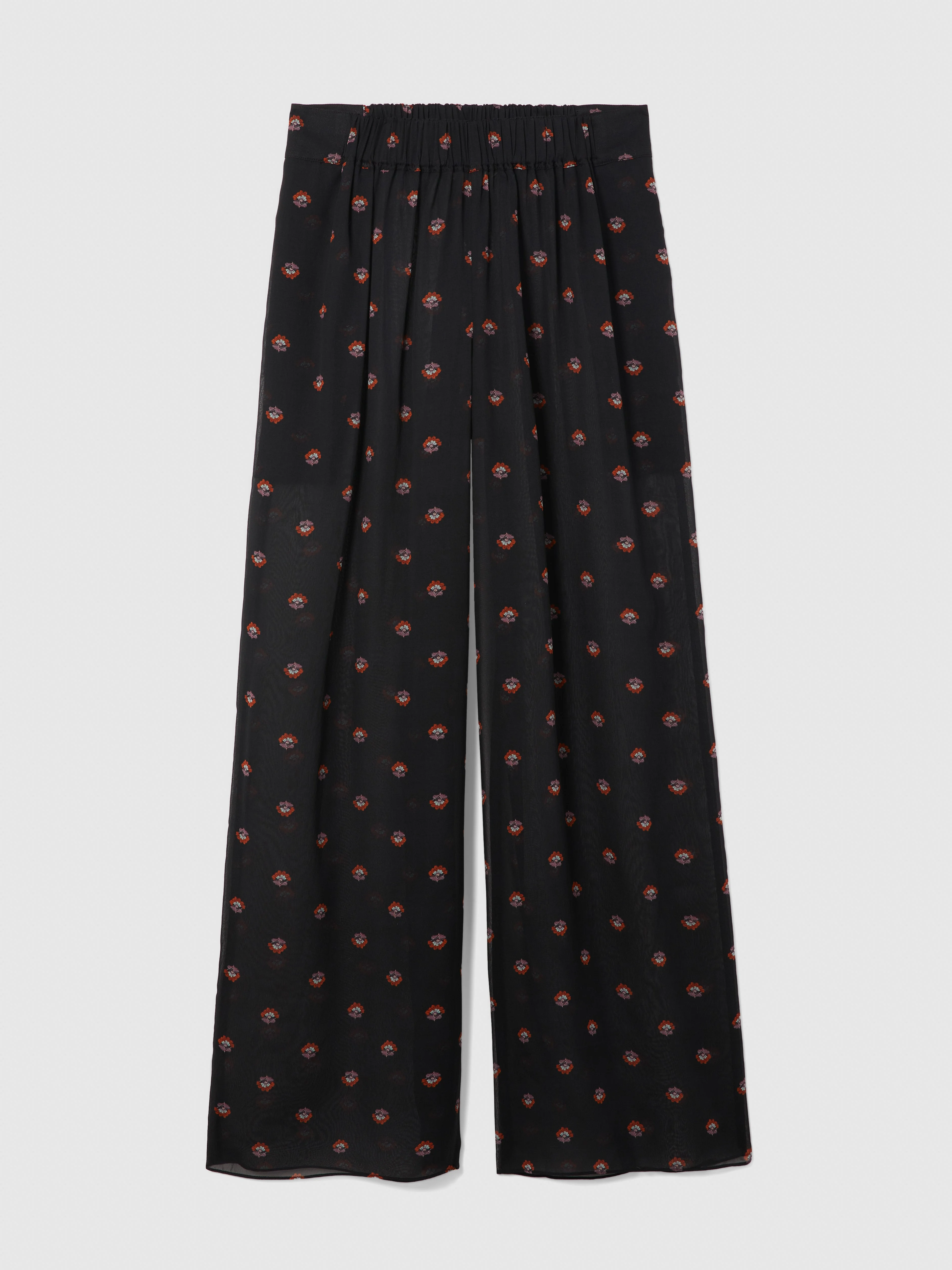 FLORAL PRINT PALAZZO TROUSERS - 1