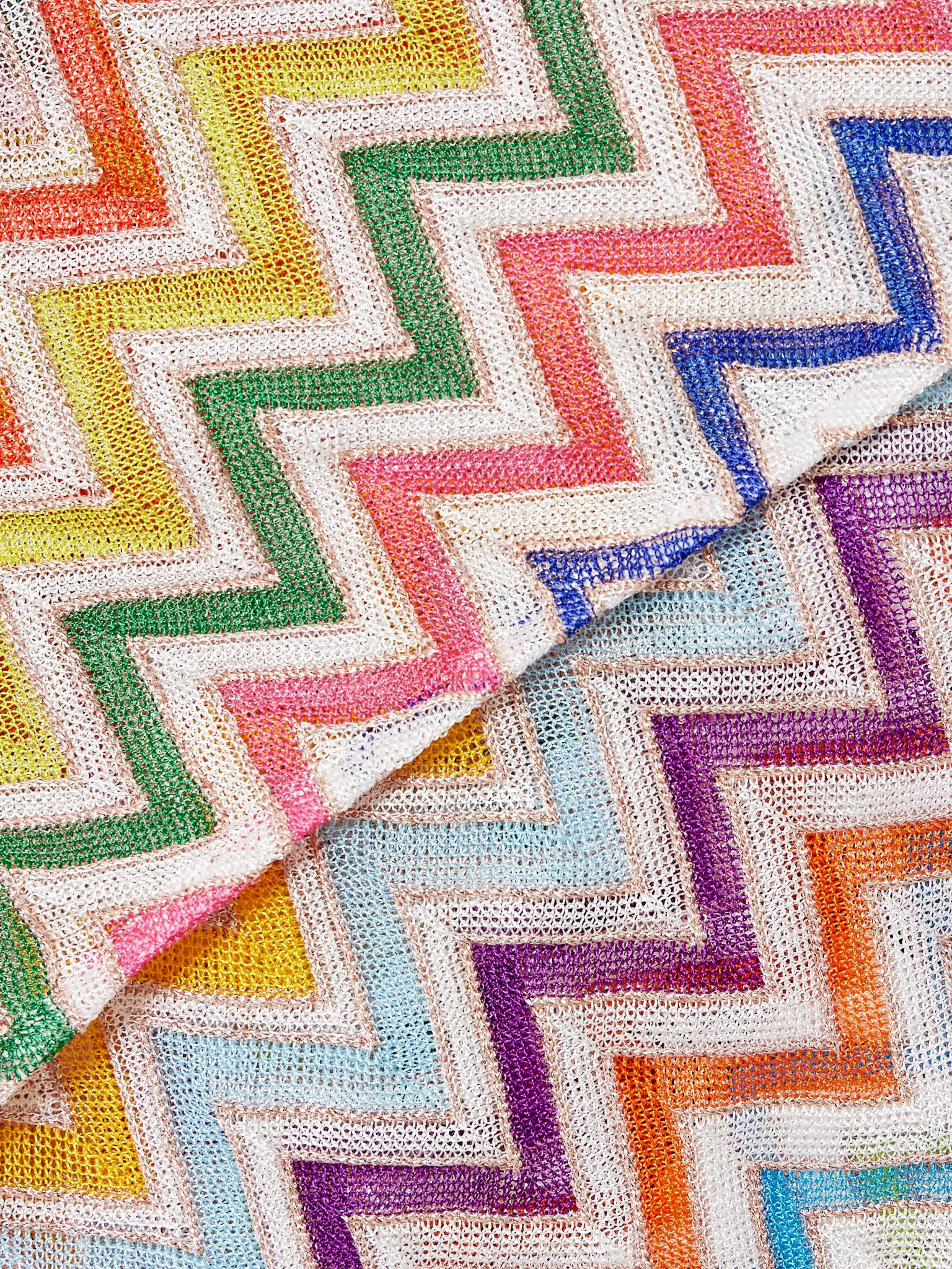 Striped metallic crochet-knit wrap-effect shorts Multi - 4