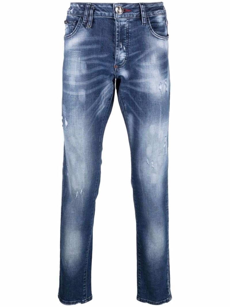 Super Straight distressed denim jeans - 1