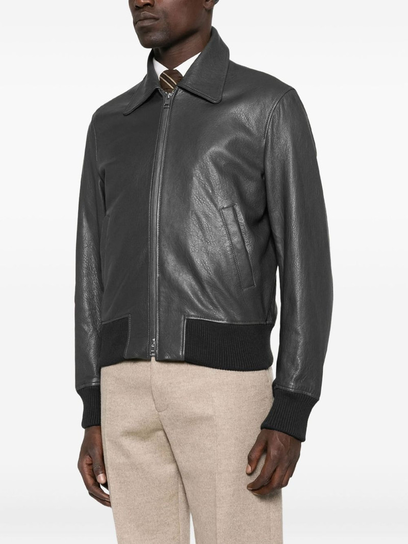 AMI Paris zip-up leather jacket outlook